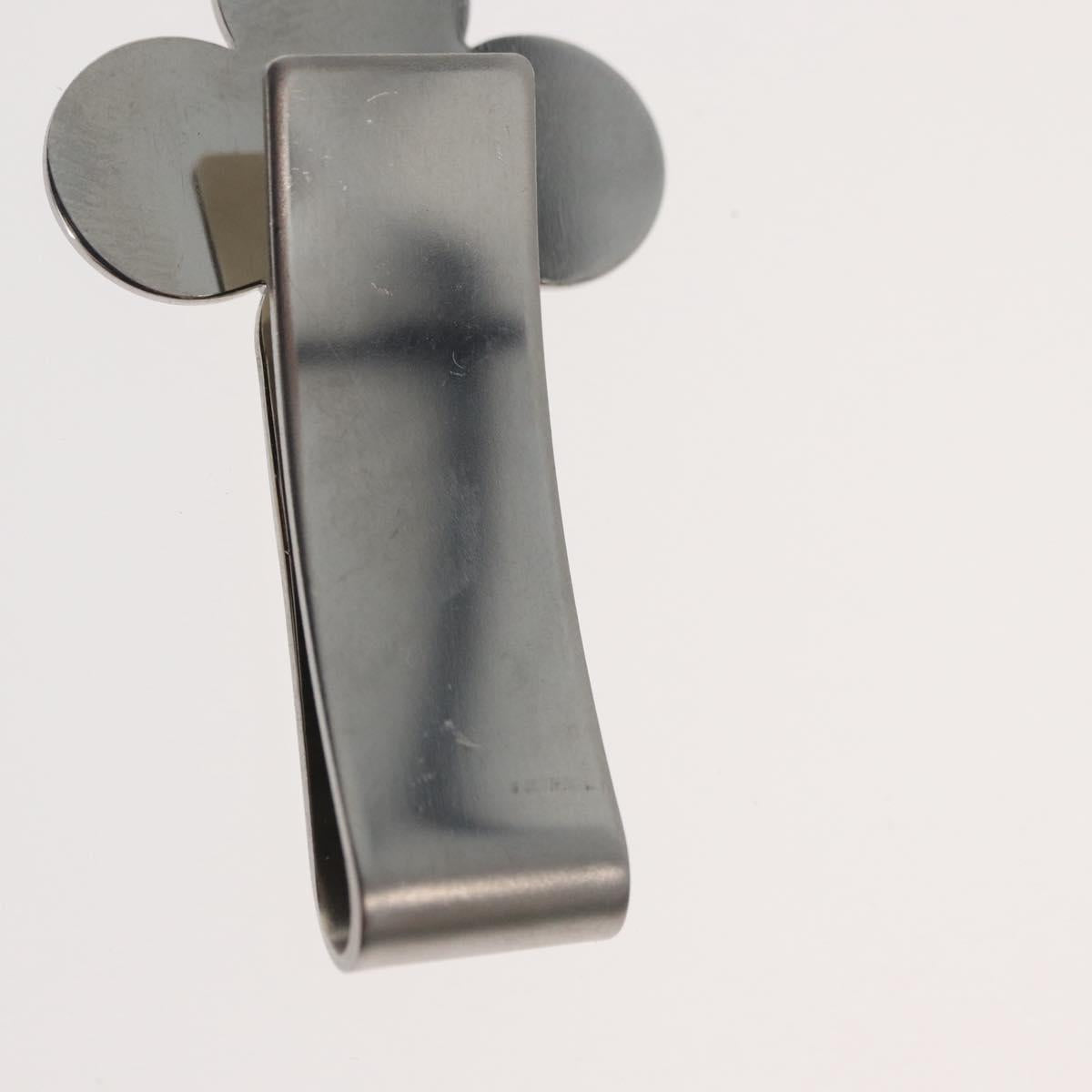 LOUIS VUITTON Money Clip metal Silver LV Auth BA13246