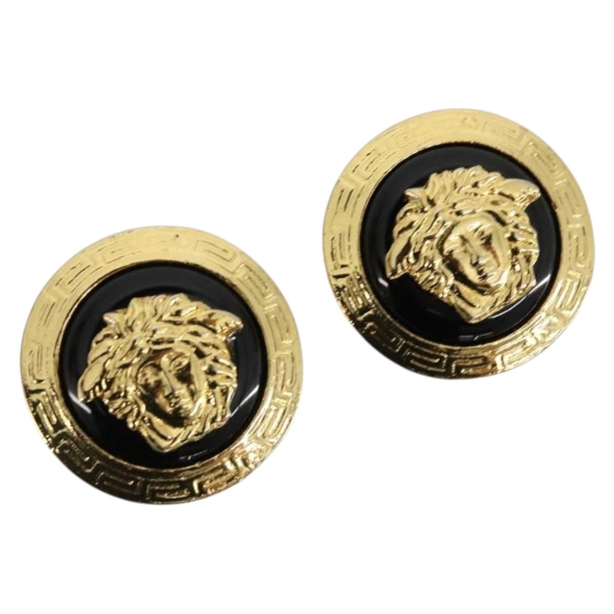 Gianni Versace Medusa Earring metal Gold Auth BA13250