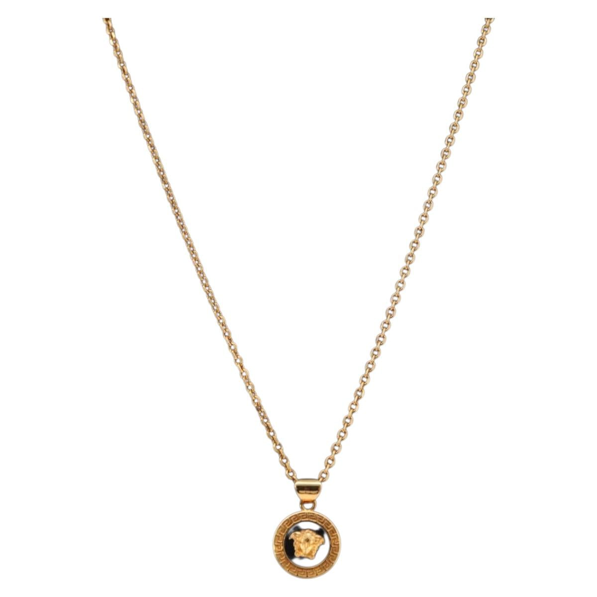 Gianni Versace Medusa Necklace metal Gold Auth BA13251