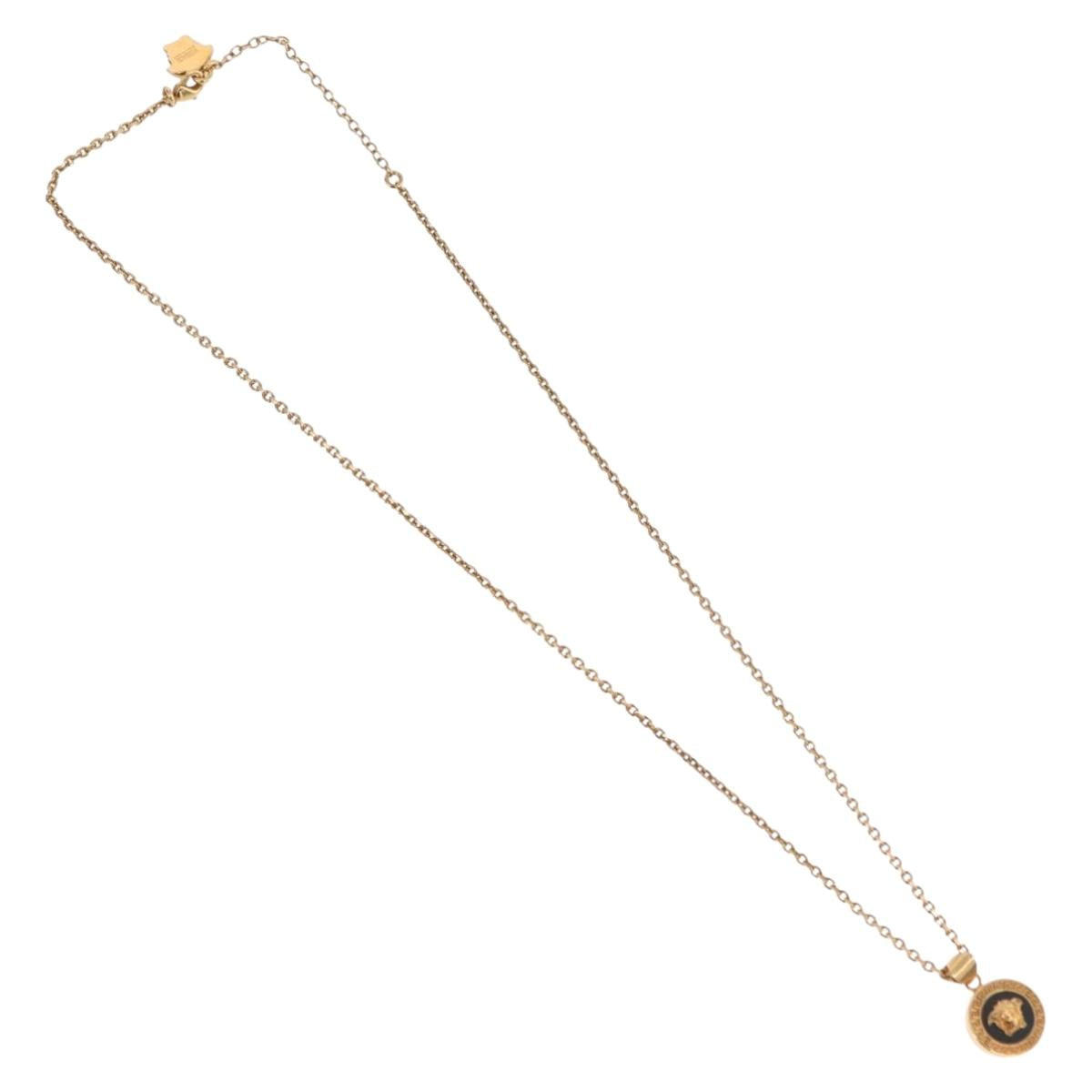Gianni Versace Medusa Necklace metal Gold Auth BA13251