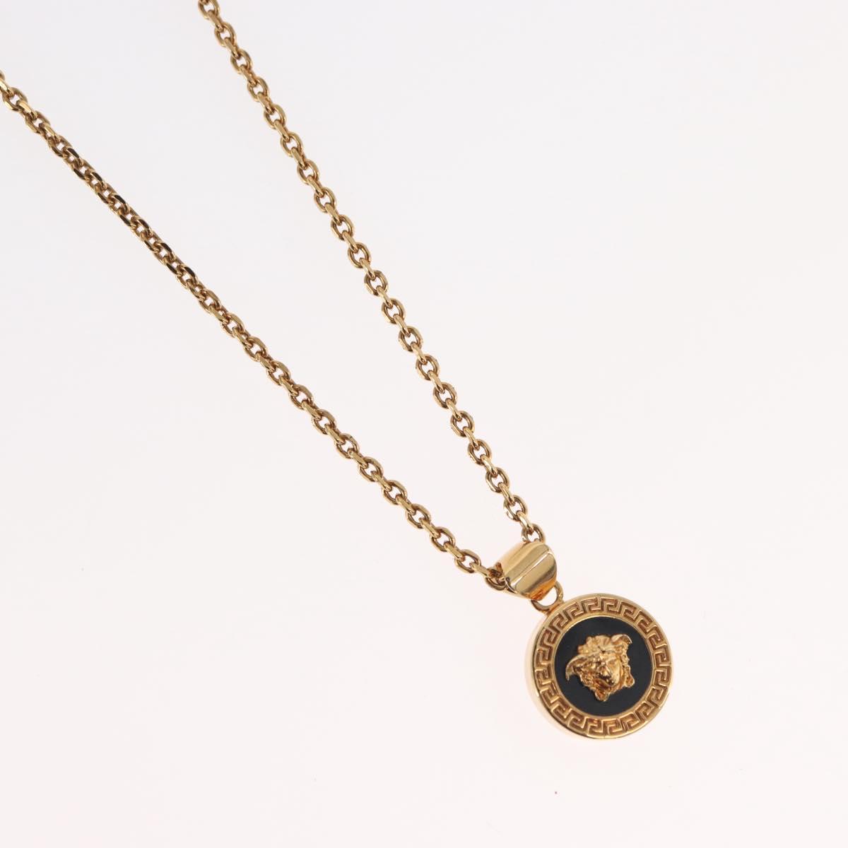 Gianni Versace Medusa Necklace metal Gold Auth BA13251