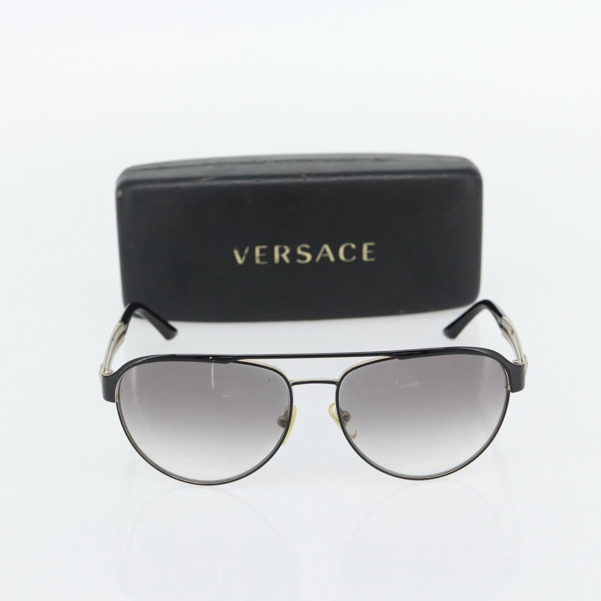 VERSACE Medusa Sunglasses metal Black Auth BA13255