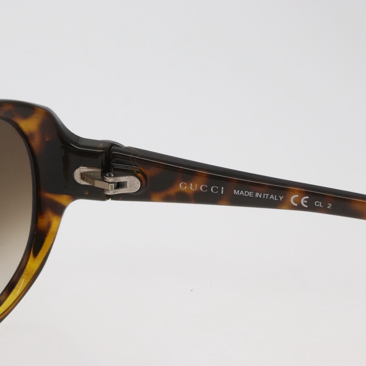 GUCCI Tortoise Pattern Sunglasses Plastic Brown Silver Auth BA13261