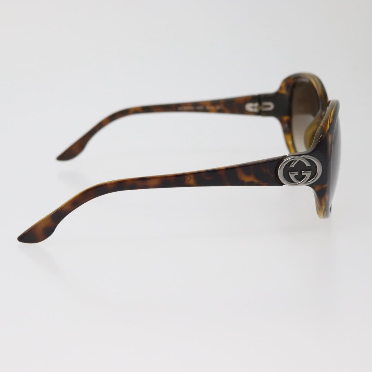 GUCCI Tortoise Pattern Sunglasses Plastic Brown Silver Auth BA13261