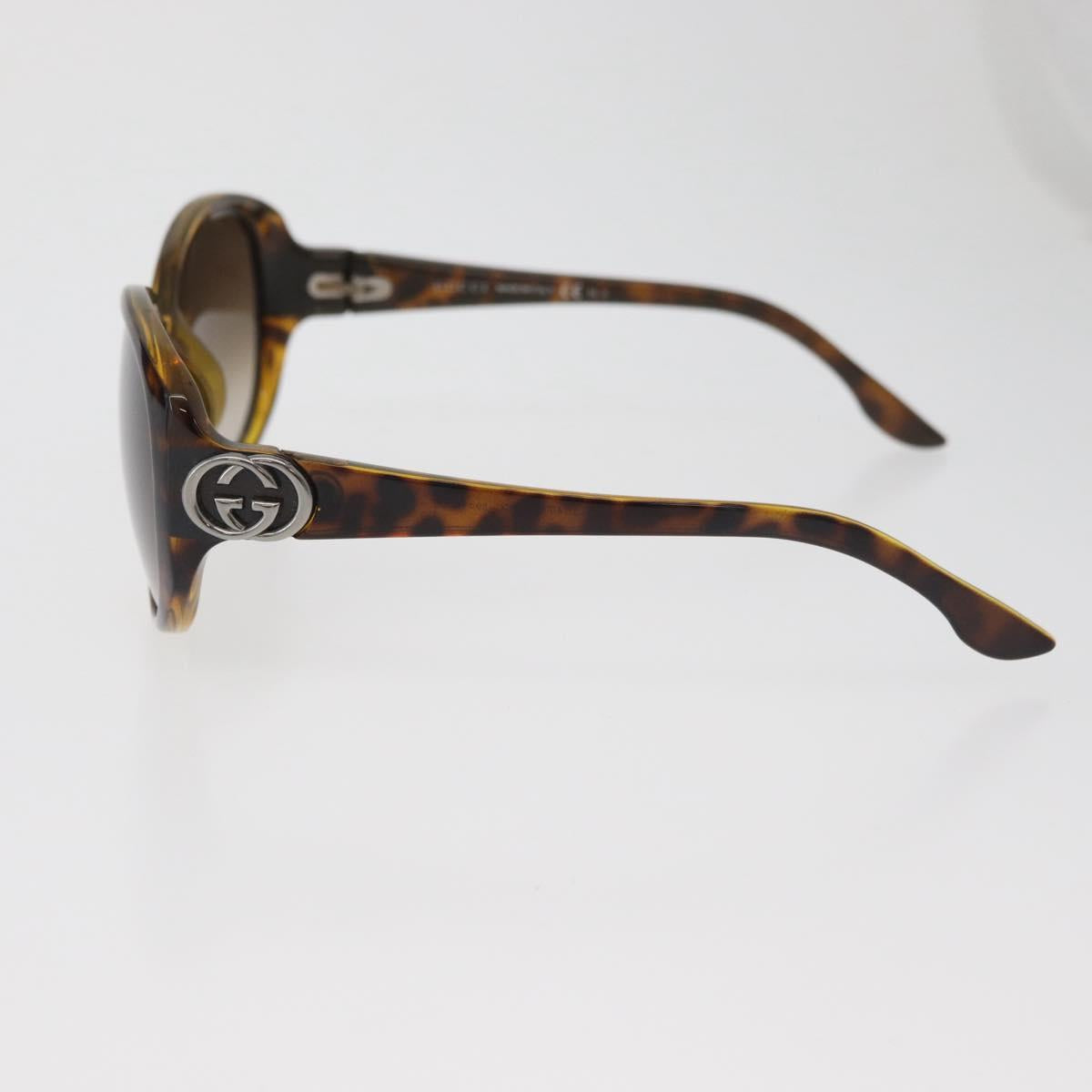GUCCI Tortoise Pattern Sunglasses Plastic Brown Silver Auth BA13261