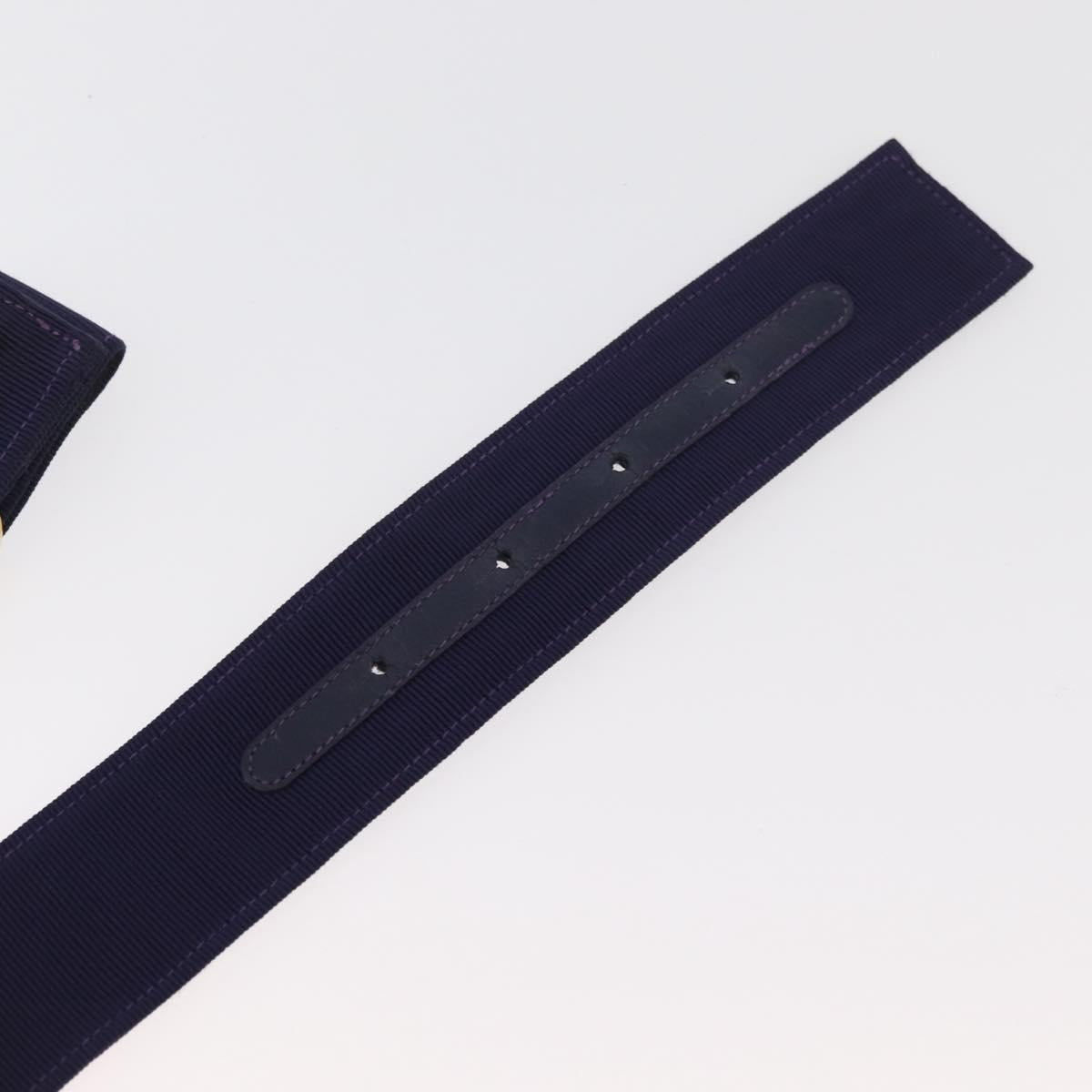 Salvatore Ferragamo Vara Ribbon Belt Canvas 29.5"" Purple Gold Auth BA13266