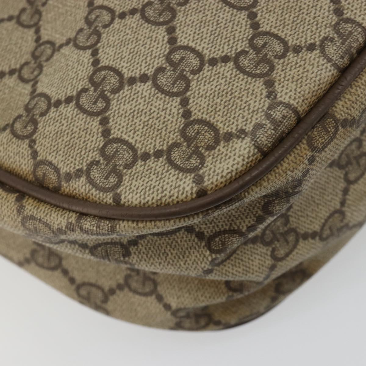 GUCCI GG Supreme Web Sherry Line Bag PVC Beige Gold 56 02 032 Auth BA13275