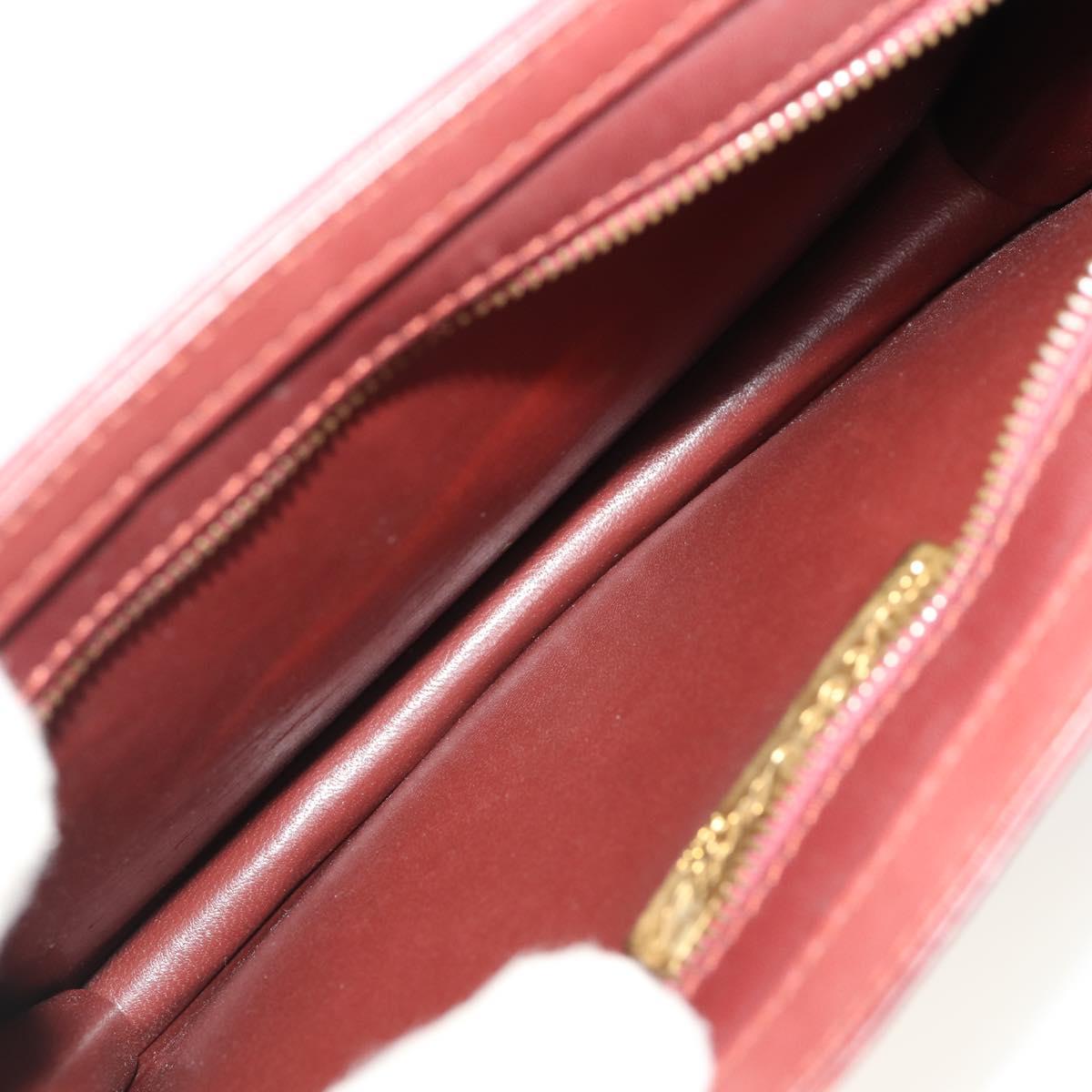CARTIER Must Line Shoulder Bag Leather 2 Set Bordeaux Auth BA13277