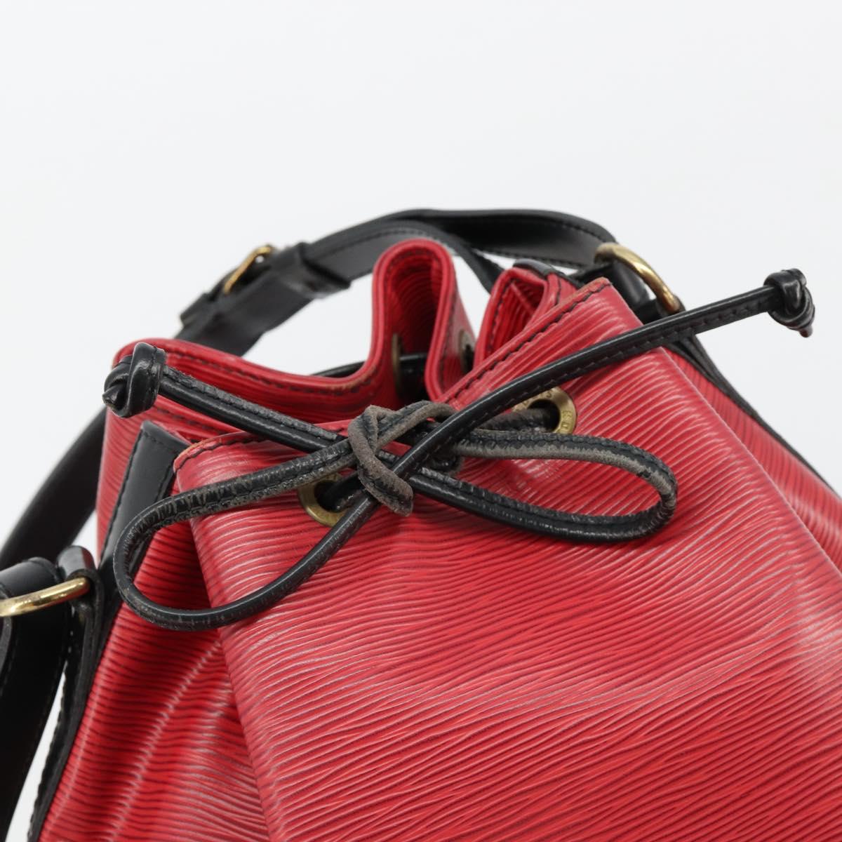 LOUIS VUITTON Epi Petit Noe Bag Bicolor Black Red M44172 LV Auth BA13282