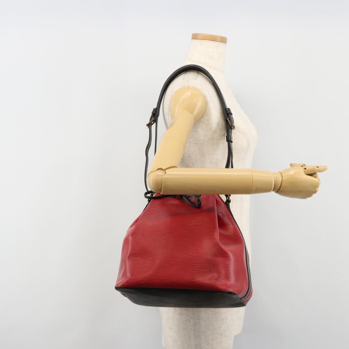 LOUIS VUITTON Epi Petit Noe Bag Bicolor Black Red M44172 LV Auth BA13282