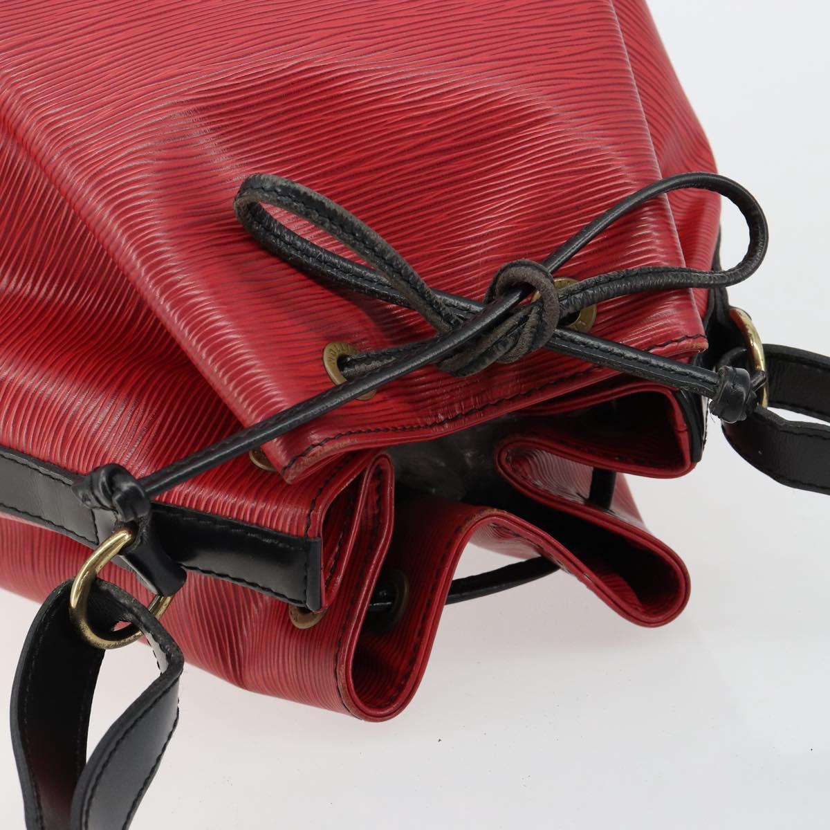 LOUIS VUITTON Epi Petit Noe Bag Bicolor Black Red M44172 LV Auth BA13282