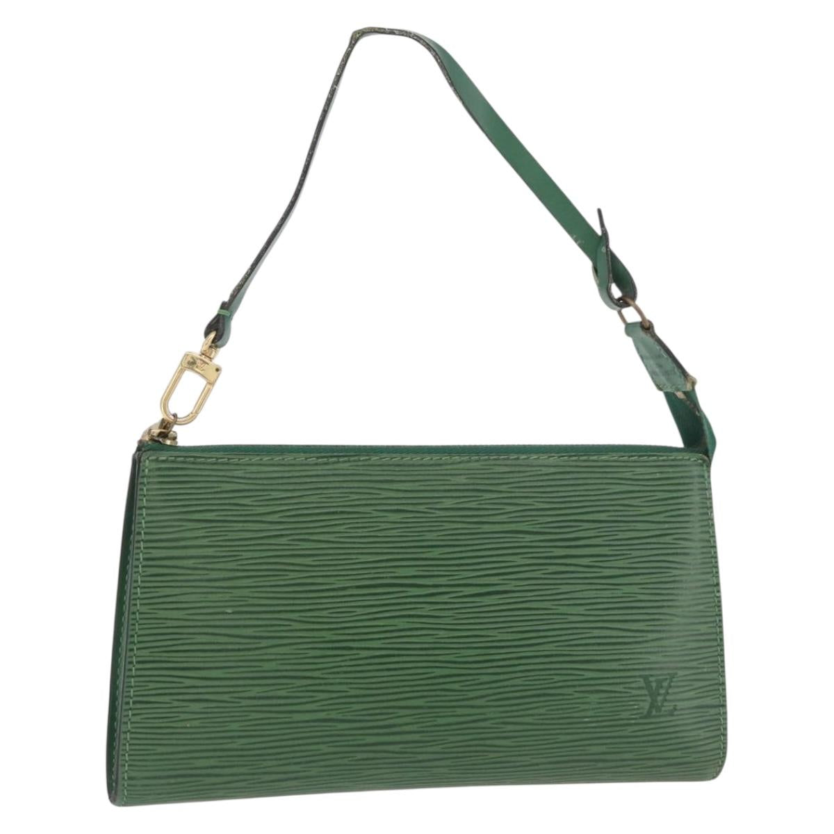 LOUIS VUITTON Epi Pochette Accessoires Pouch Green M52984 LV Auth BA13285