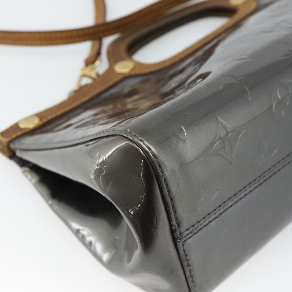 LOUIS VUITTON Monogram Vernis Roxbury Drive Bag 2way Indigo M91373 Auth BA13287