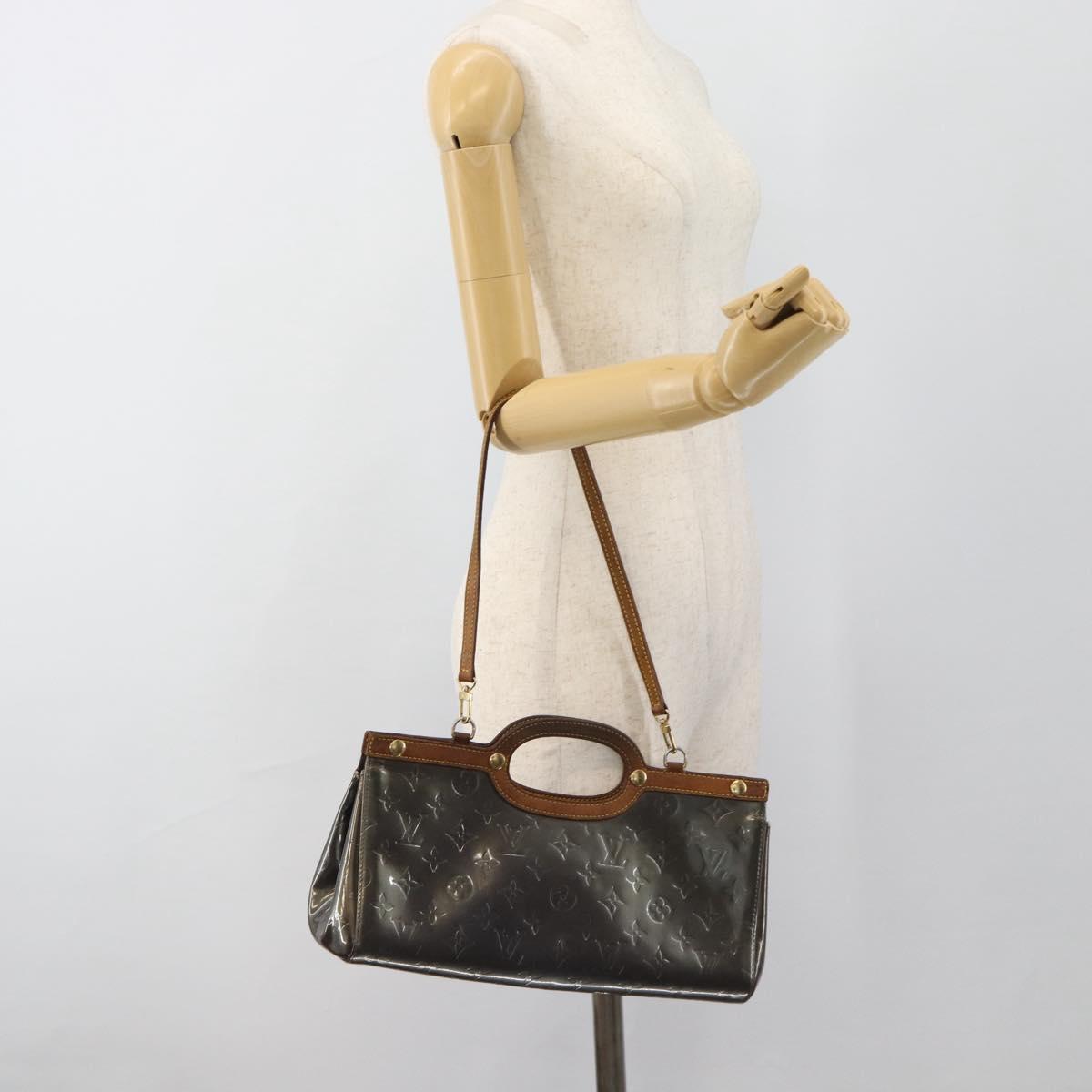 LOUIS VUITTON Monogram Vernis Roxbury Drive Bag 2way Indigo M91373 Auth BA13287