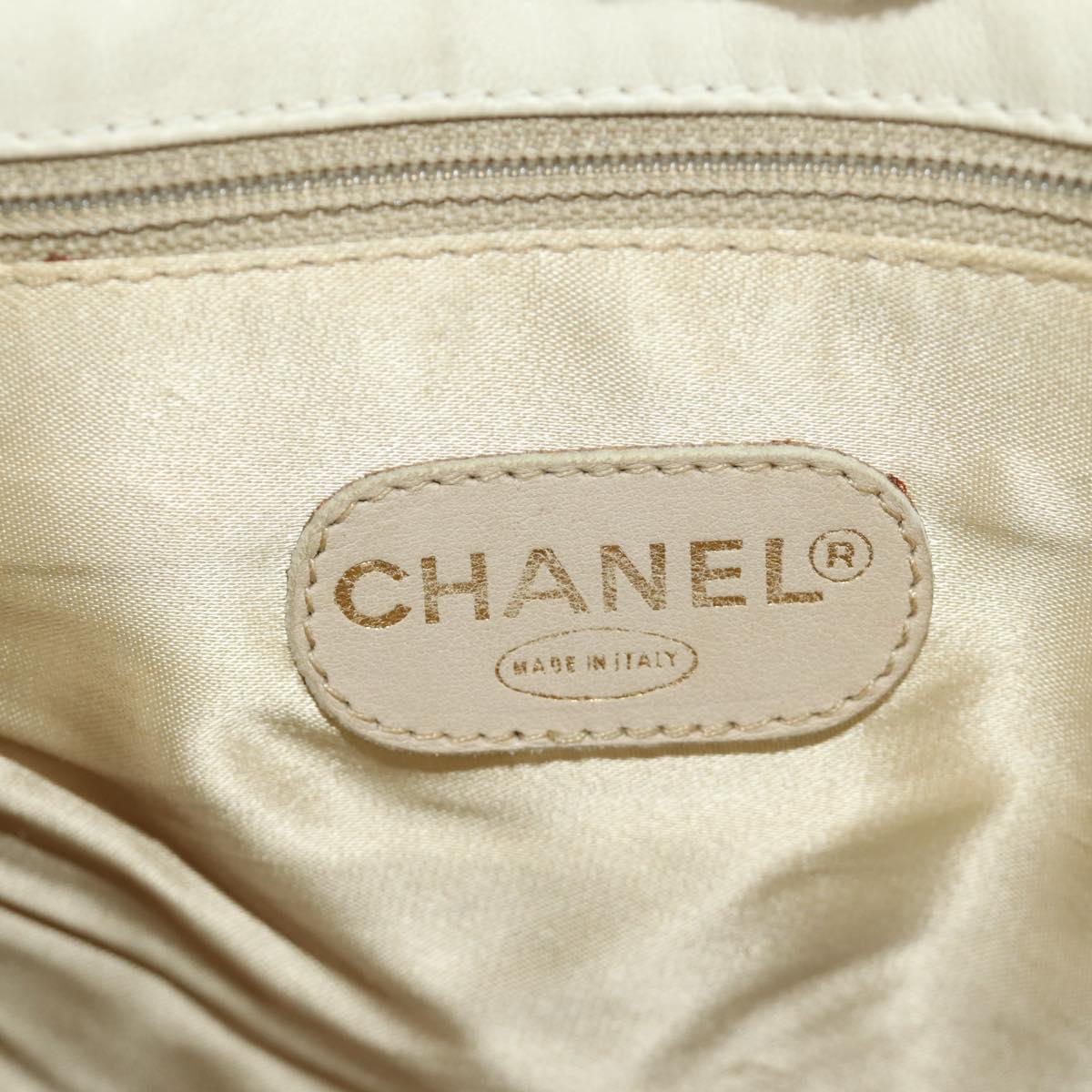 CHANEL Matelasse Chain Shoulder Bag Canvas Beige Gold CC Auth BA13294M