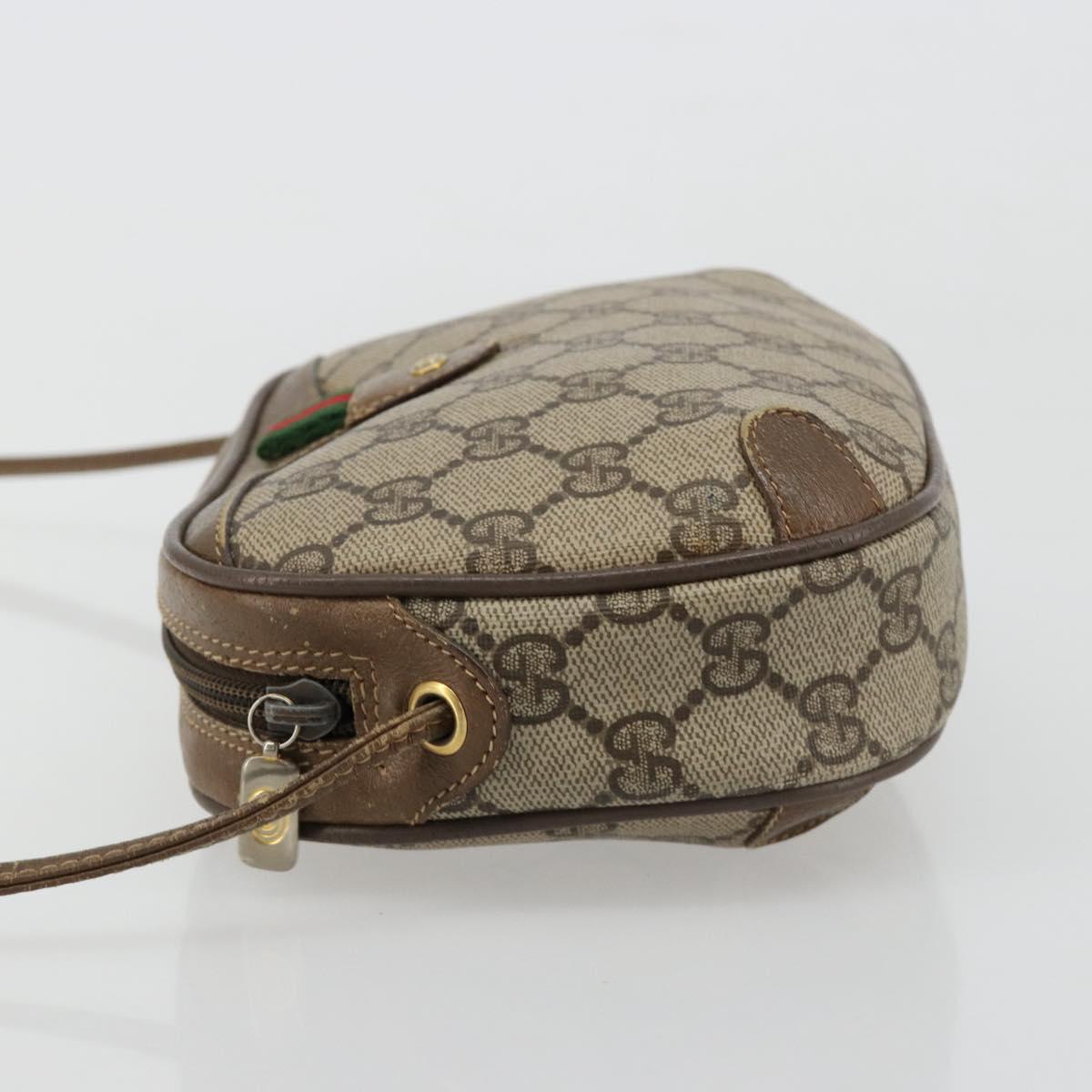 GUCCI GG Supreme Web Sherry Line Bag PVC Beige Gold 89 02 066 Auth BA13306