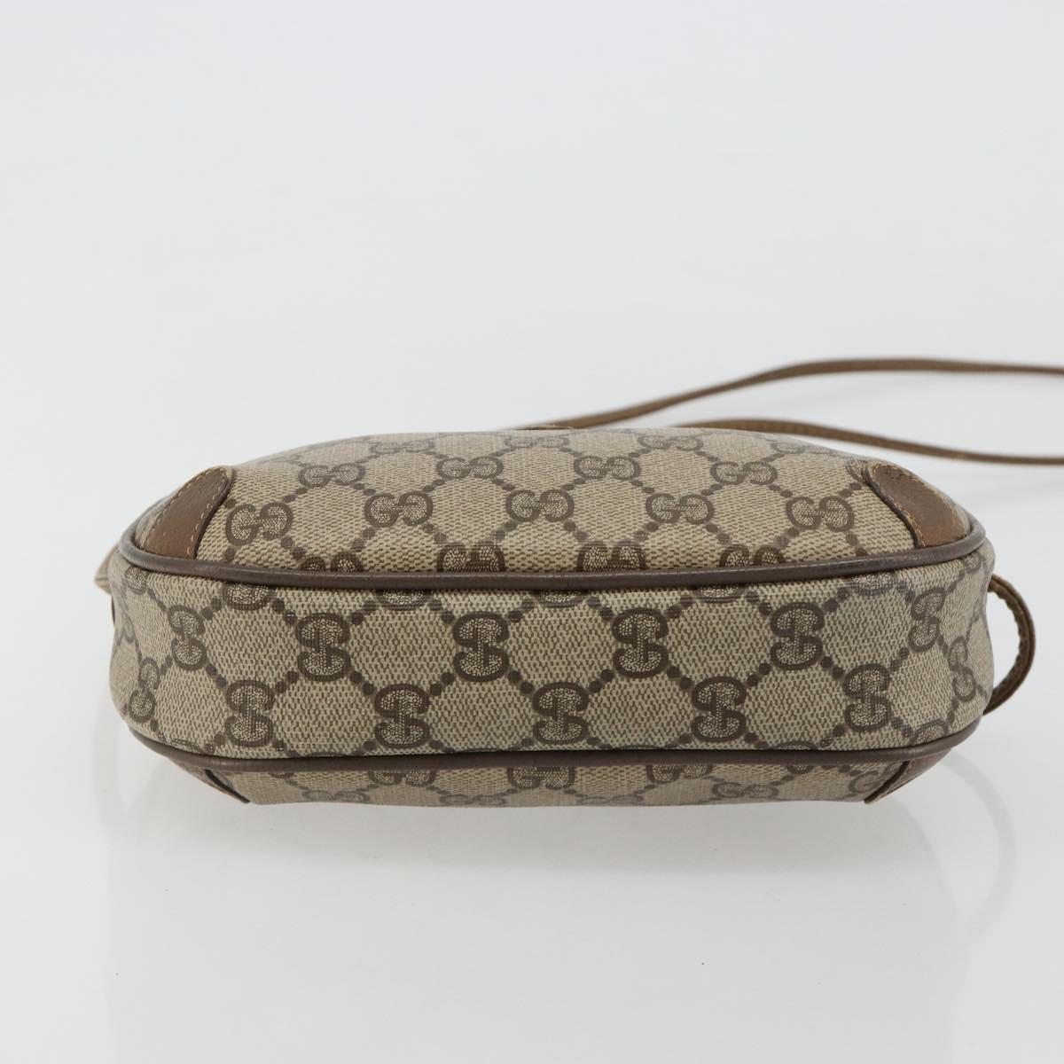 GUCCI GG Supreme Web Sherry Line Bag PVC Beige Gold 89 02 066 Auth BA13306
