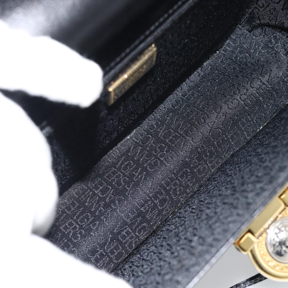 Gianni Versace Shoulder Bag Leather Black Gold Auth BA13310A