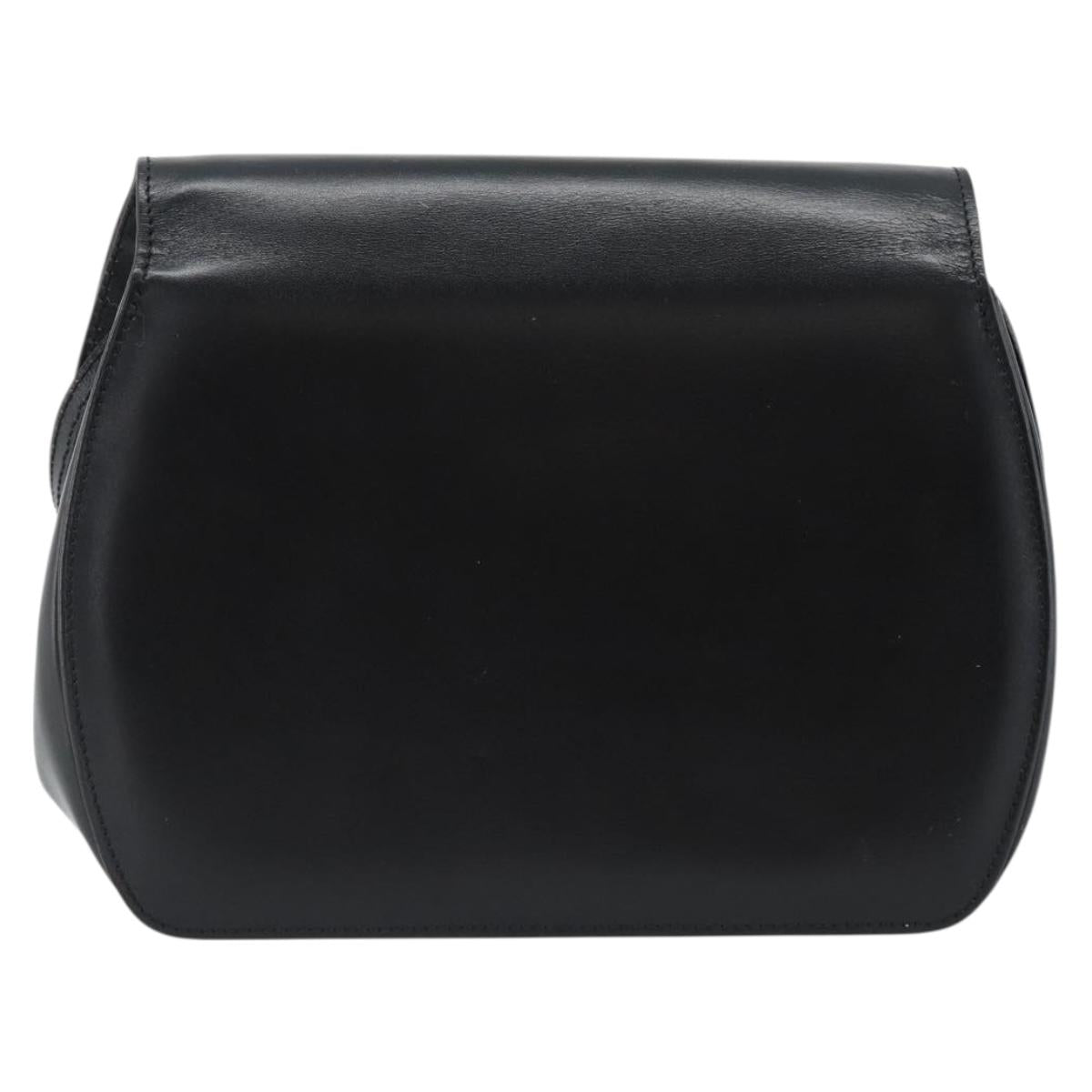 Gianni Versace Shoulder Bag Leather Black Gold Auth BA13310A
