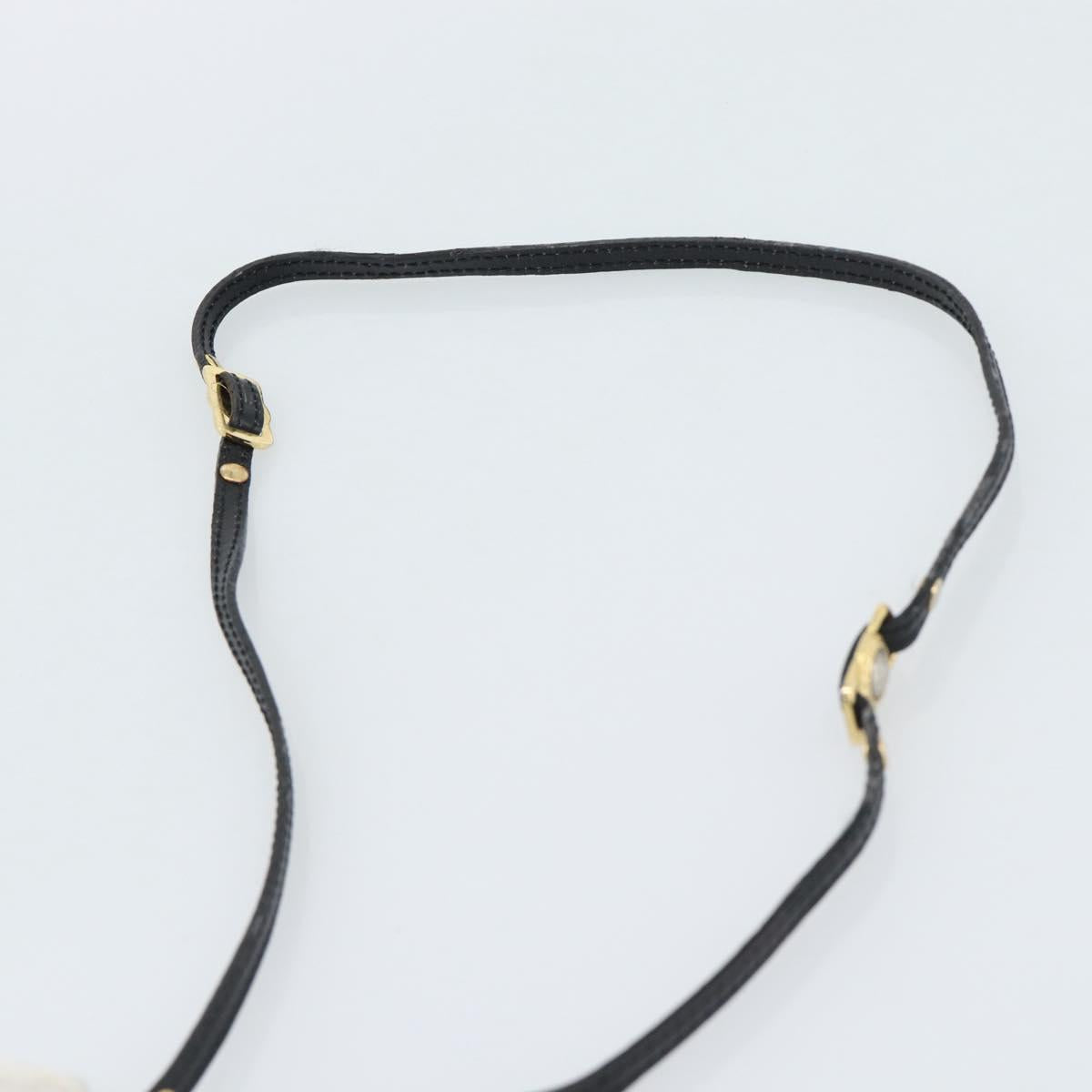 Gianni Versace Shoulder Bag Leather Black Gold Auth BA13310A