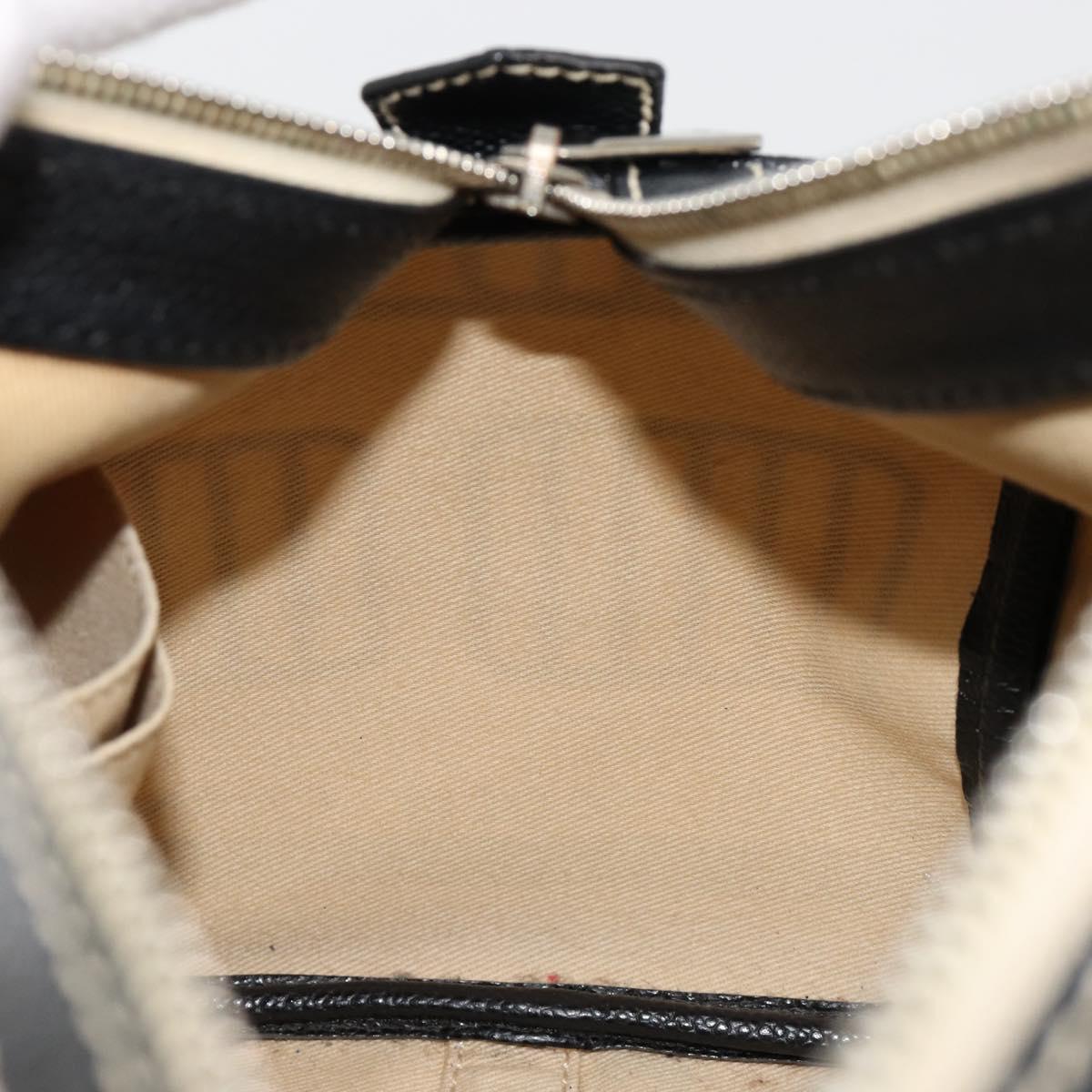 CHANEL Hand Bag PVC Leather Beige Silver CC Auth BA13311A