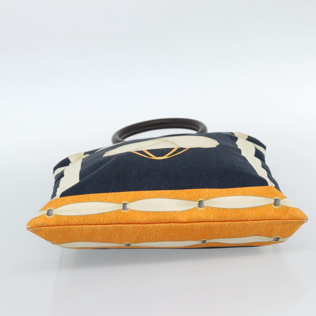 BVLGARI Hand Bag Canvas Navy Auth BA13313A