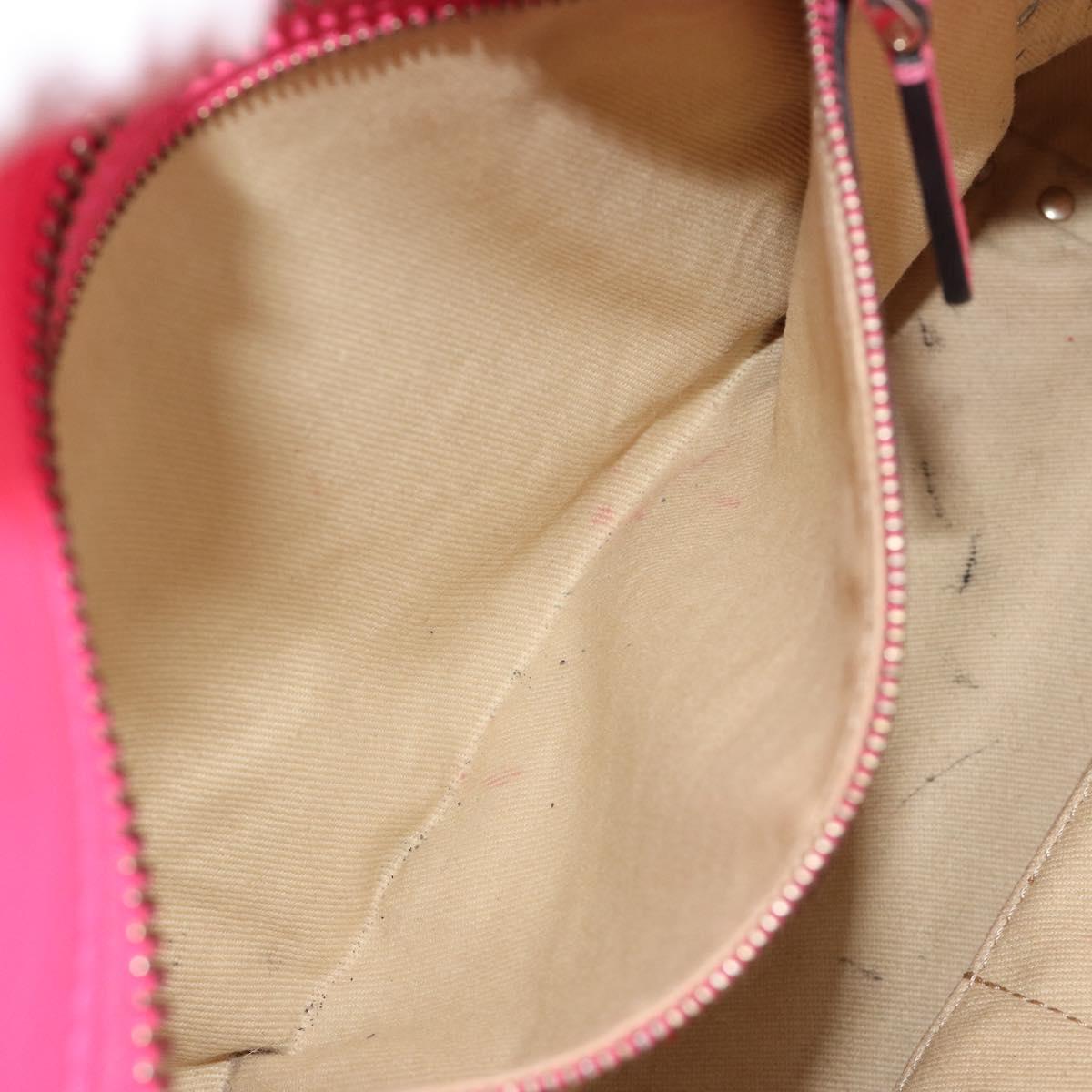 VALENTINO Studs Tote Bag Leather 2way Pink Gold Auth BA13319