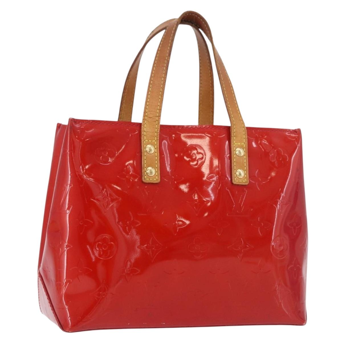 LOUIS VUITTON Monogram Vernis Reade PM Hand Bag Red Rouge M91088 LV Auth BA13320