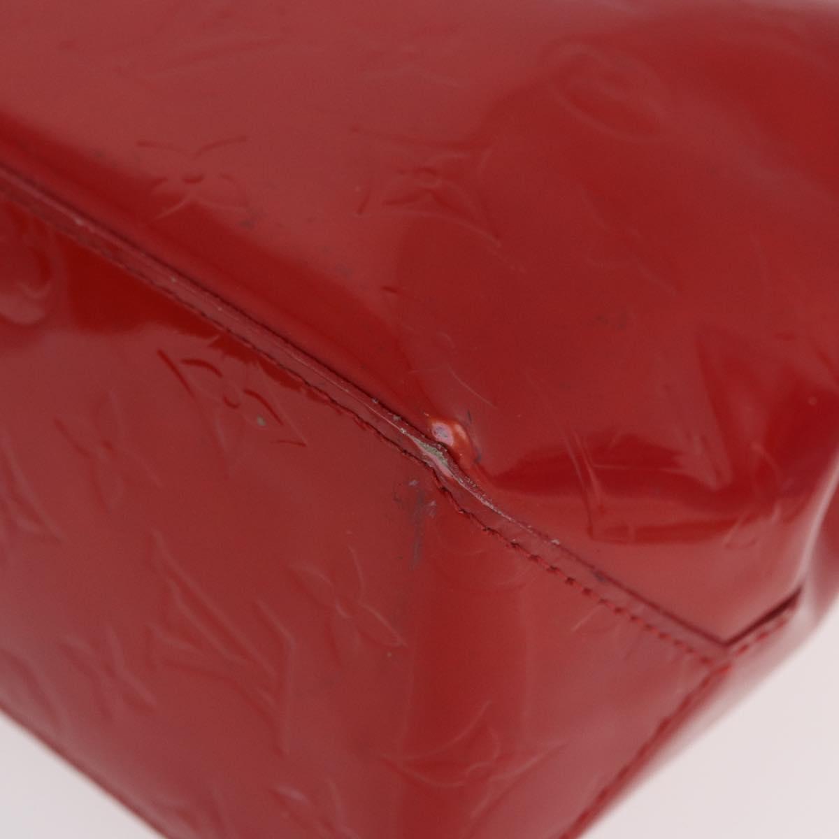 LOUIS VUITTON Monogram Vernis Reade PM Hand Bag Red Rouge M91088 LV Auth BA13320