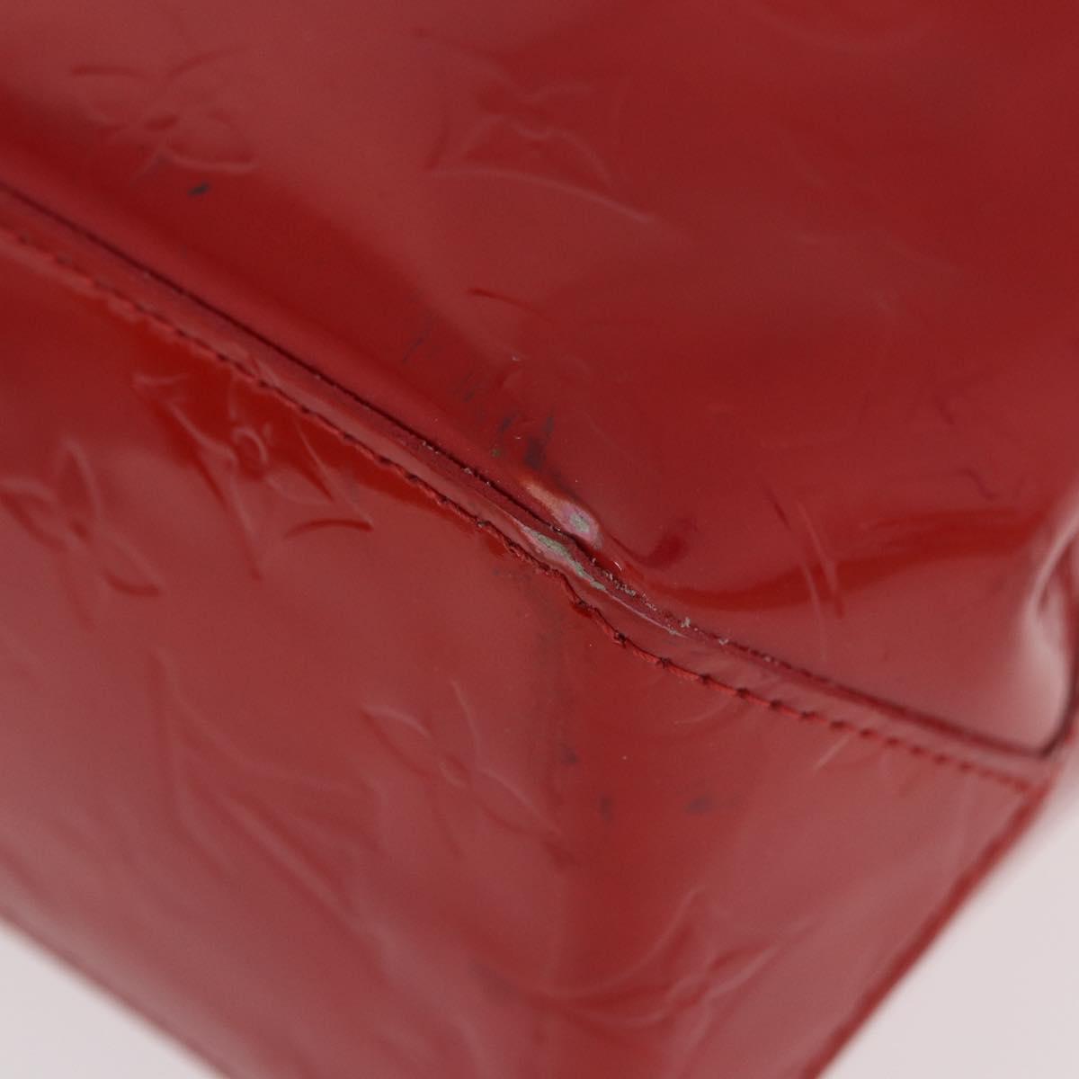 LOUIS VUITTON Monogram Vernis Reade PM Hand Bag Red Rouge M91088 LV Auth BA13320