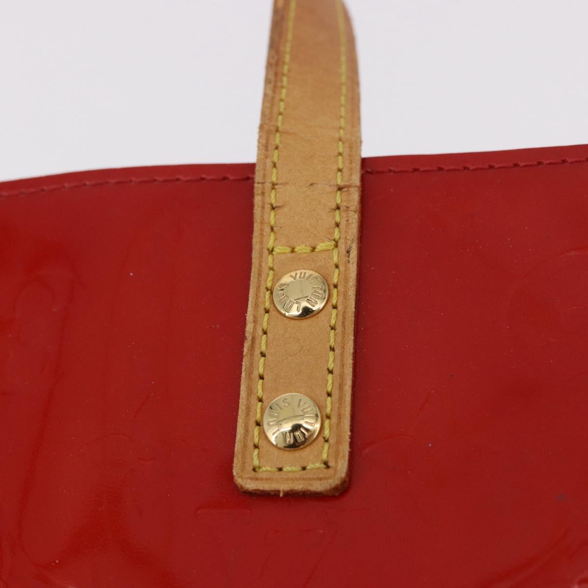 LOUIS VUITTON Monogram Vernis Reade PM Hand Bag Red Rouge M91088 LV Auth BA13320