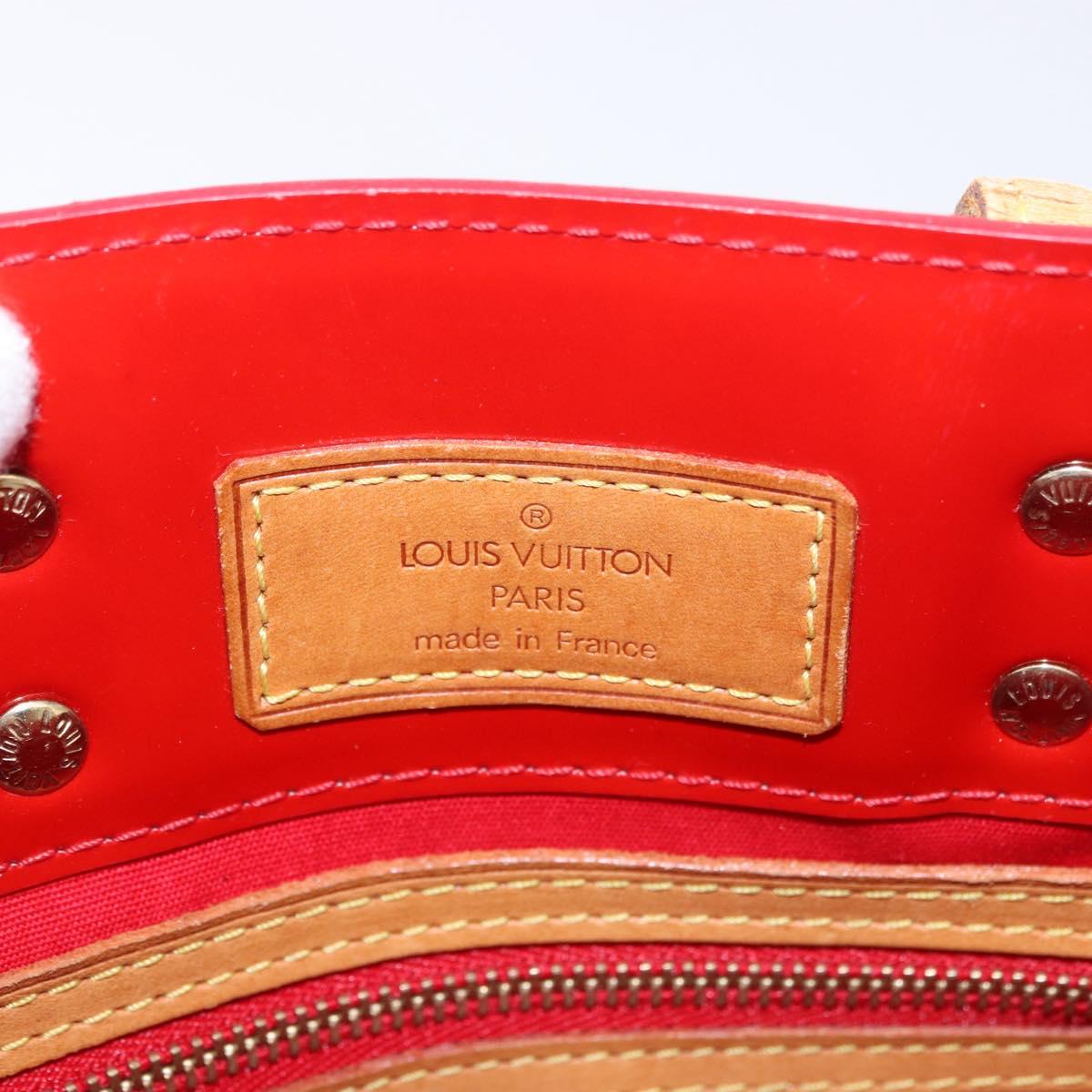 LOUIS VUITTON Monogram Vernis Reade PM Hand Bag Red Rouge M91088 LV Auth BA13320