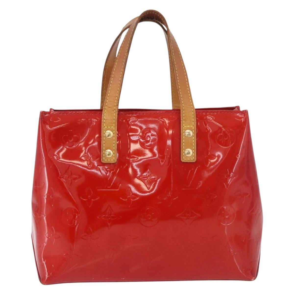 LOUIS VUITTON Monogram Vernis Reade PM Hand Bag Red Rouge M91088 LV Auth BA13320