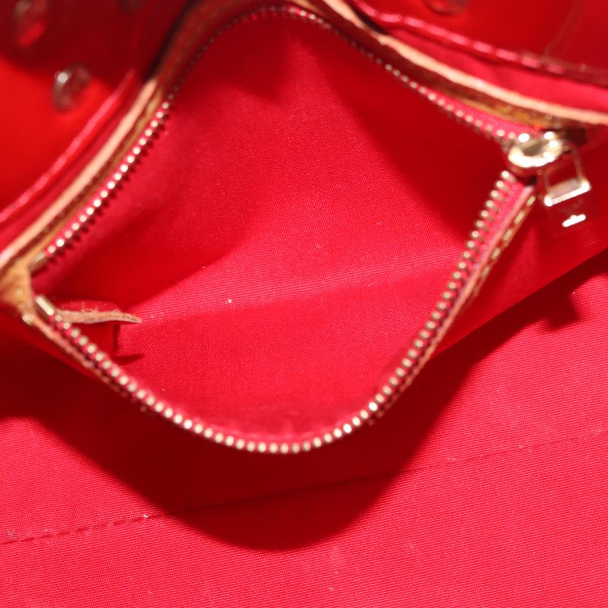 LOUIS VUITTON Monogram Vernis Reade PM Hand Bag Red Rouge M91088 LV Auth BA13320