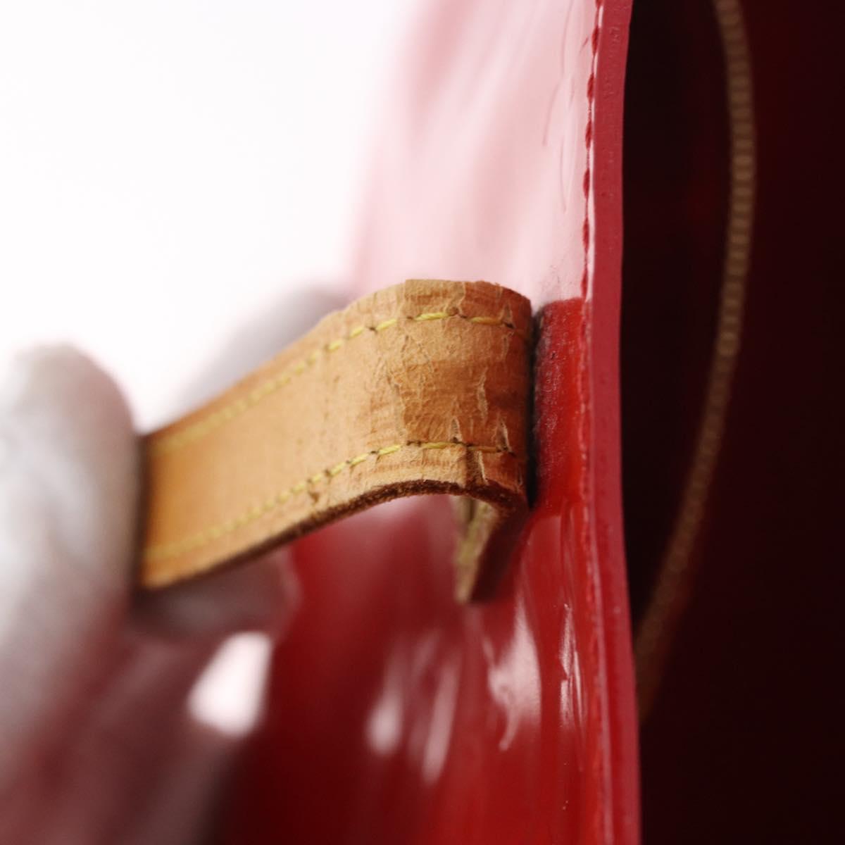 LOUIS VUITTON Monogram Vernis Reade PM Hand Bag Red Rouge M91088 LV Auth BA13320