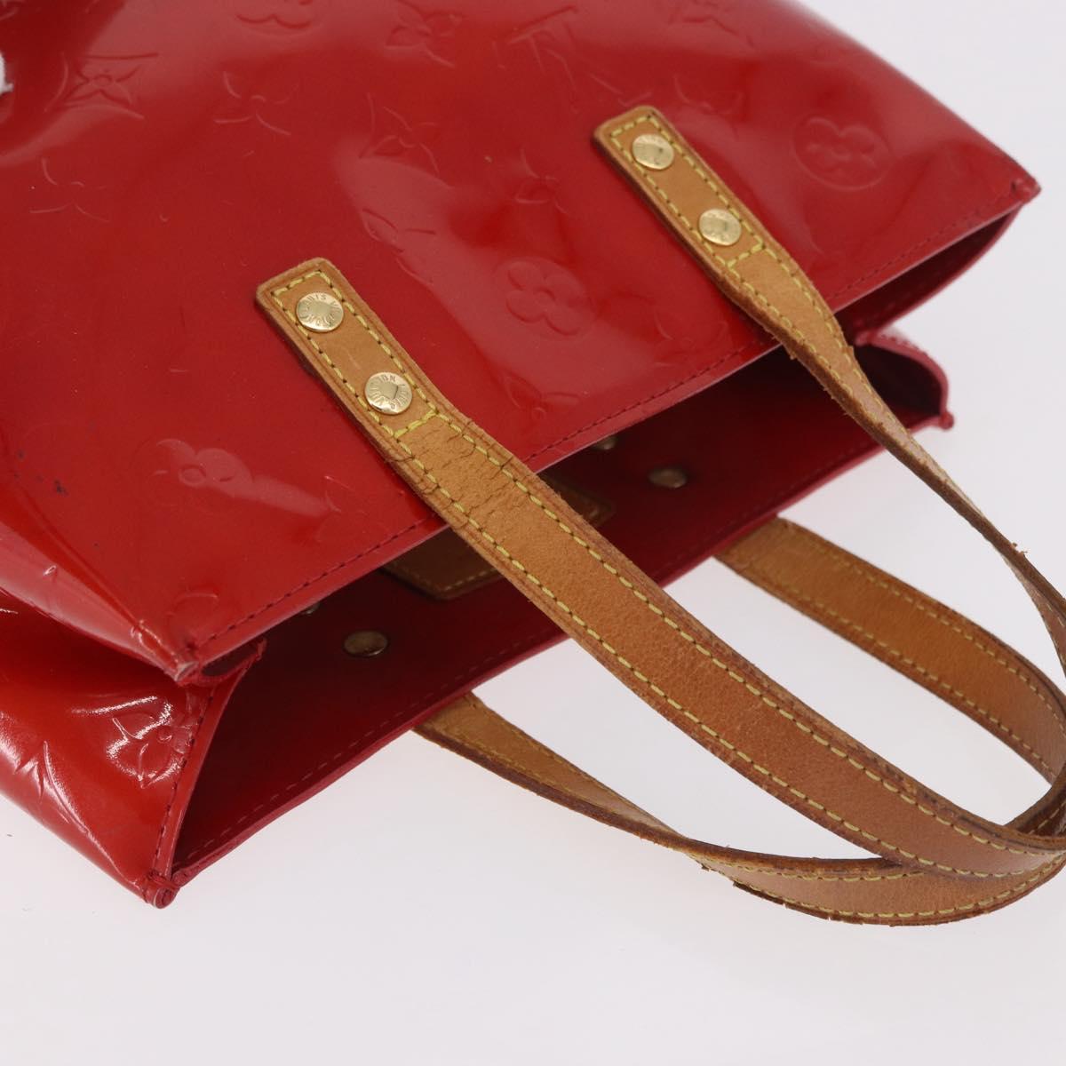 LOUIS VUITTON Monogram Vernis Reade PM Hand Bag Red Rouge M91088 LV Auth BA13320