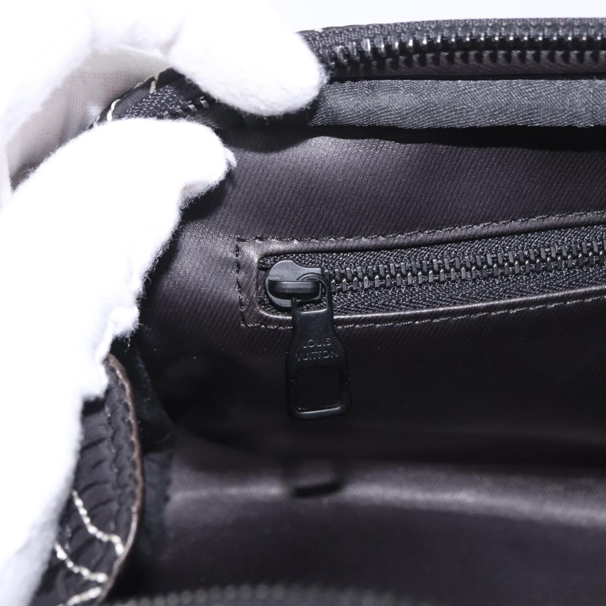 LOUIS VUITTON LV Snow Dopp Kit Clutch Bag Nylon Black M21435 LV Auth BA13321SM