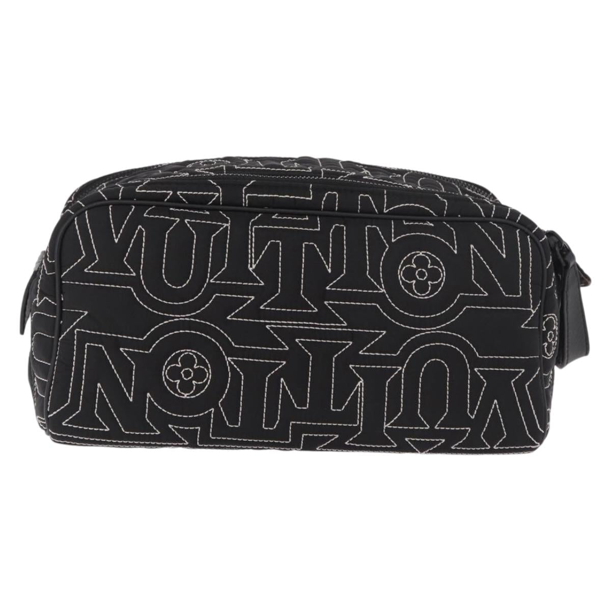 LOUIS VUITTON LV Snow Dopp Kit Clutch Bag Nylon Black M21435 LV Auth BA13321SM