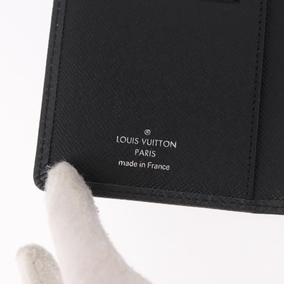 LOUIS VUITTON Taiga Agenda Poche Note Cover Ardoise R20425 LV Auth BA13323V