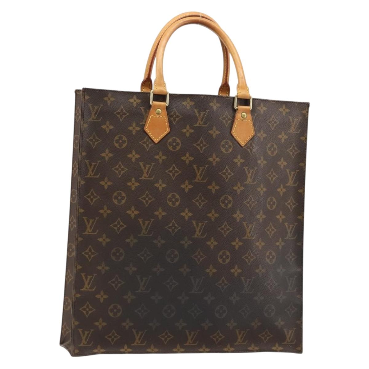LOUIS VUITTON Monogram Sac Plat Hand Bag M51140 LV Auth BA13327