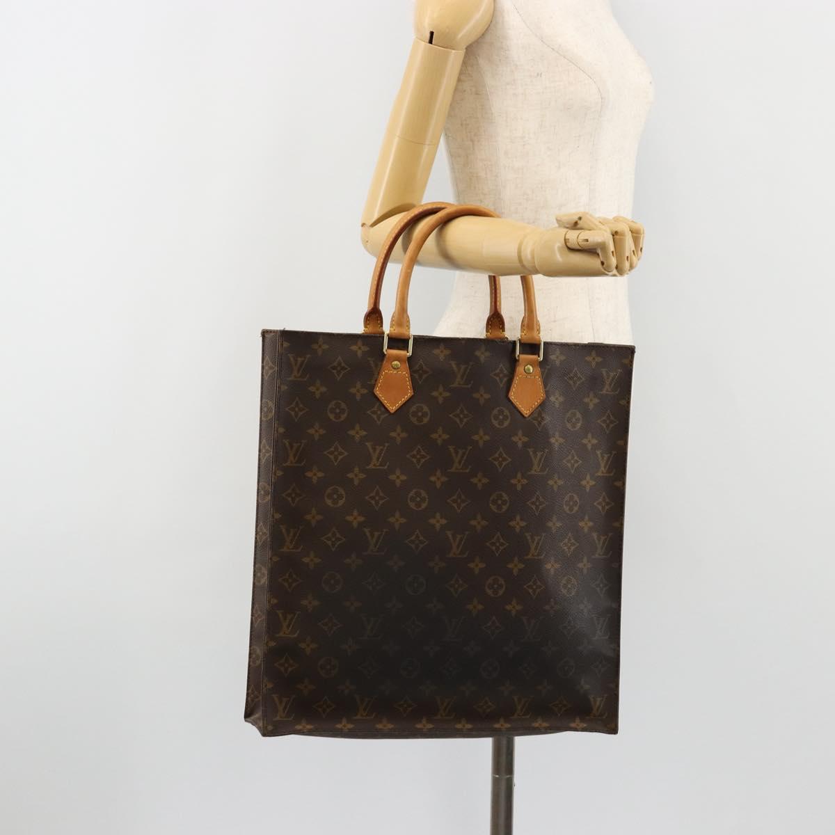 LOUIS VUITTON Monogram Sac Plat Hand Bag M51140 LV Auth BA13327