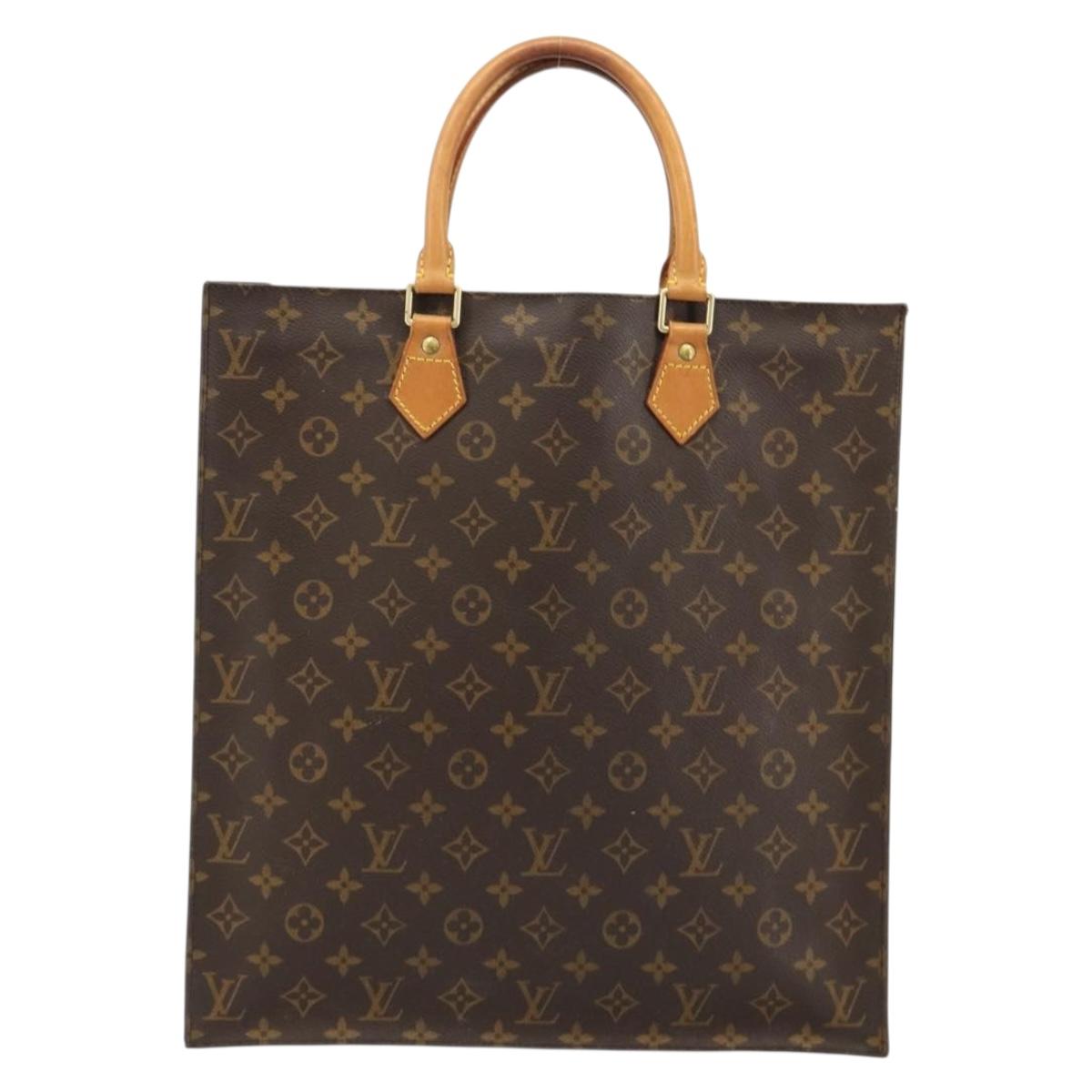 LOUIS VUITTON Monogram Sac Plat Hand Bag M51140 LV Auth BA13327