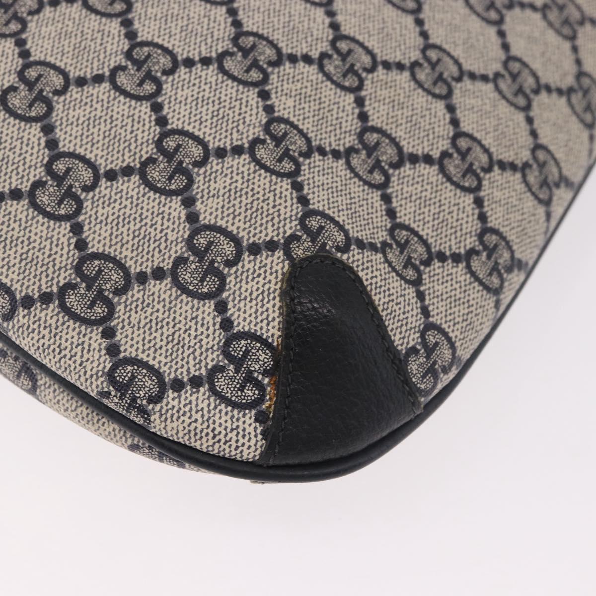 GUCCI GG Supreme Sherry Line Shoulder Bag PVC Navy Gold 904 02 026 Auth BA13331