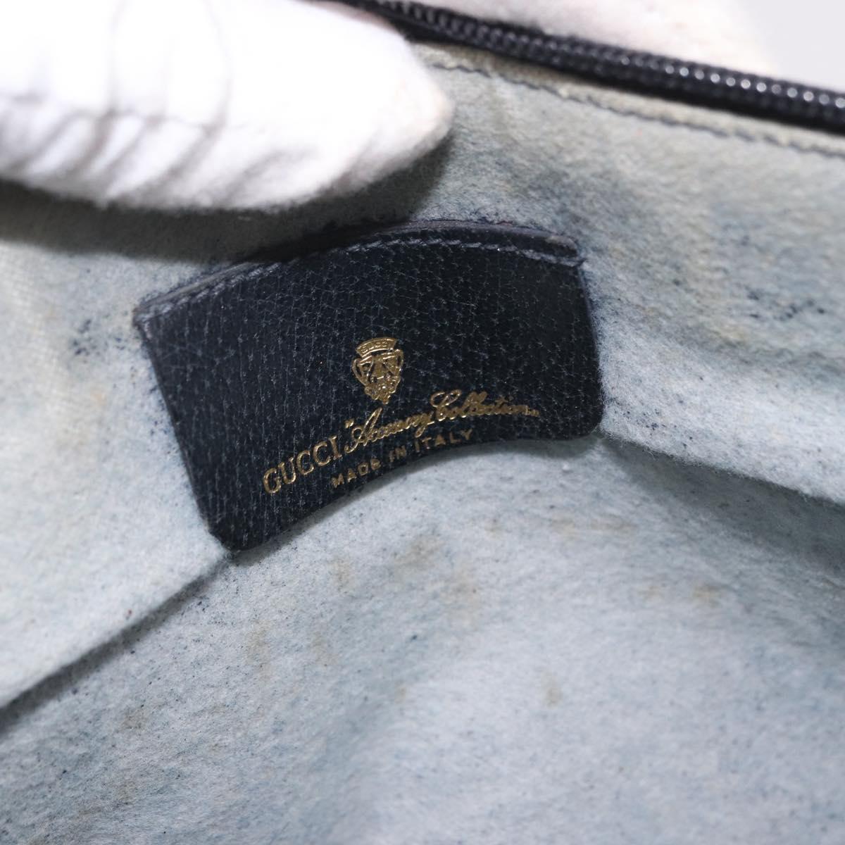 GUCCI GG Supreme Sherry Line Shoulder Bag PVC Navy Gold 904 02 026 Auth BA13331