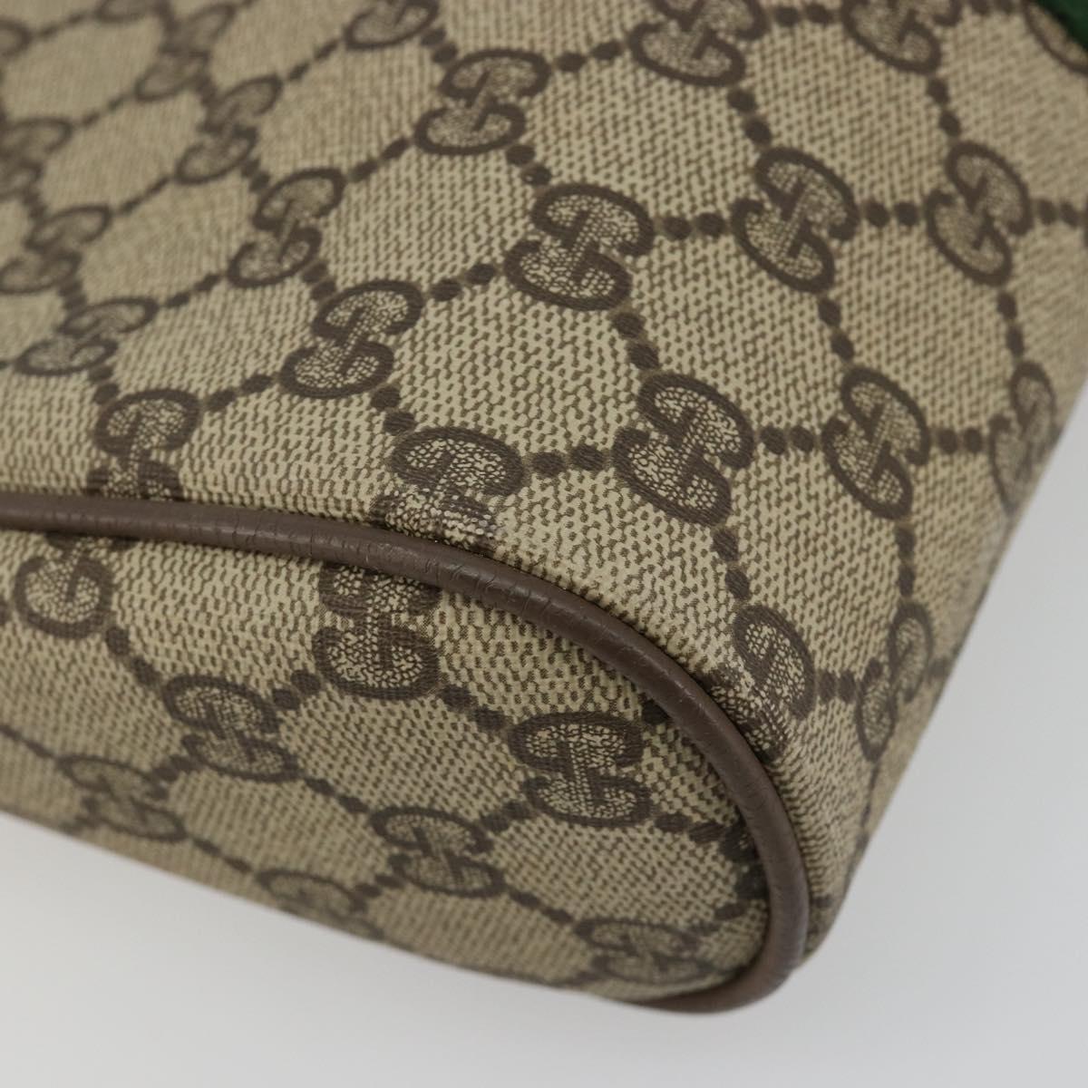 GUCCI GG Supreme Web Sherry Line Bag PVC Beige Gold 63 01 012 Auth BA13336
