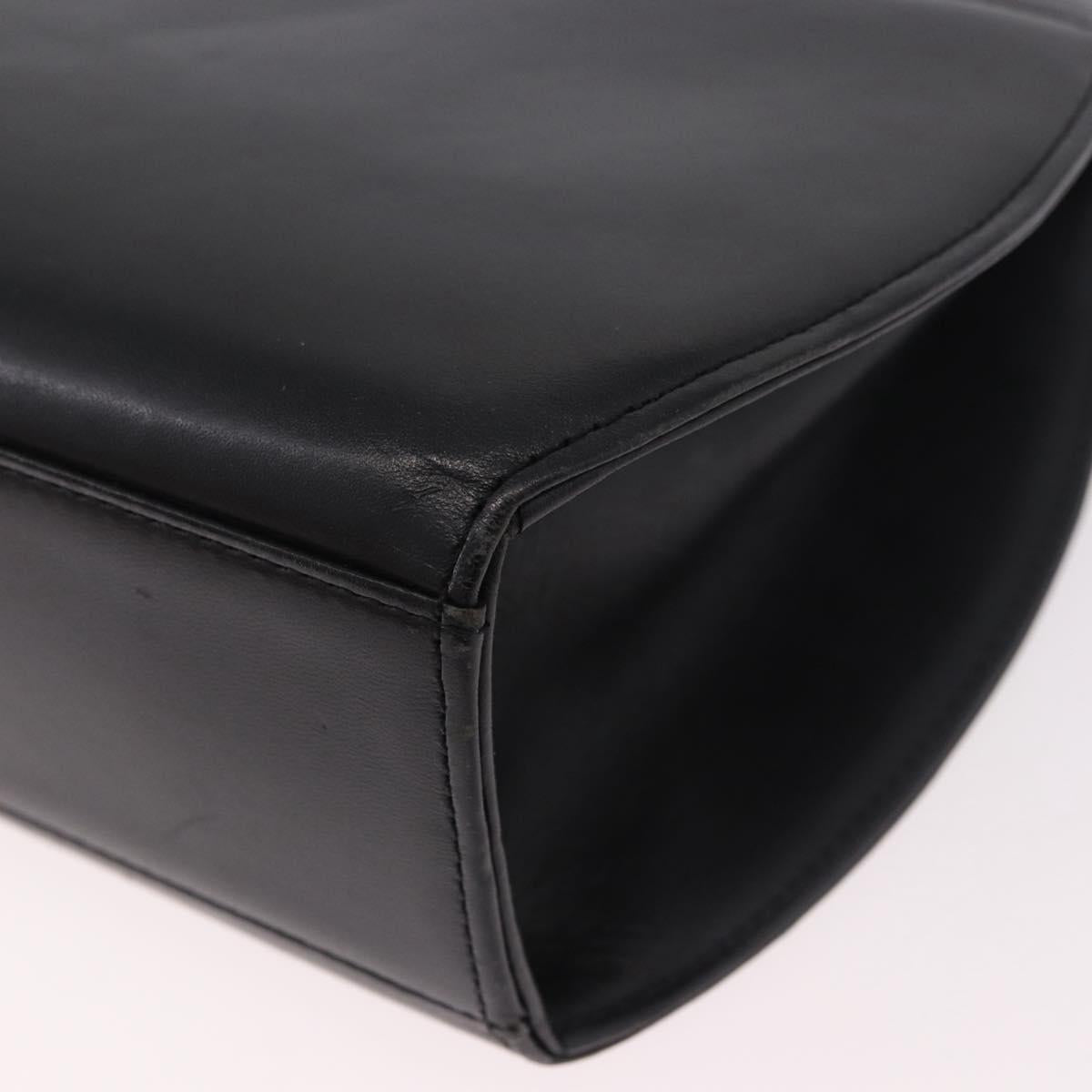 GIVENCHY Hand Bag Leather Black Gold Auth BA13338