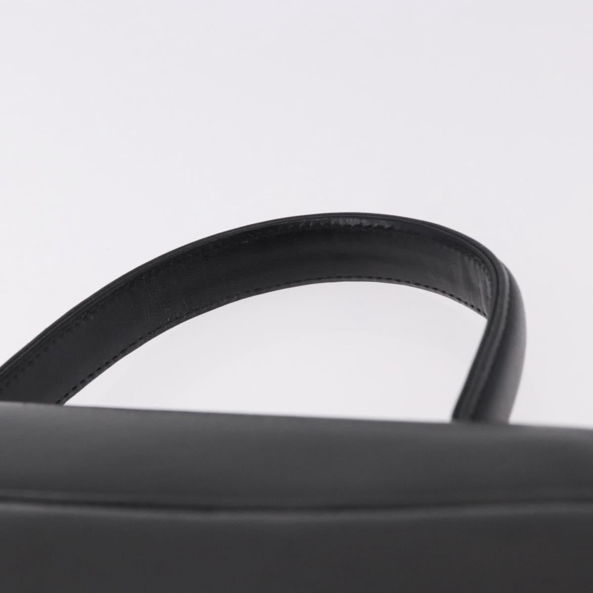 GIVENCHY Hand Bag Leather Black Gold Auth BA13338