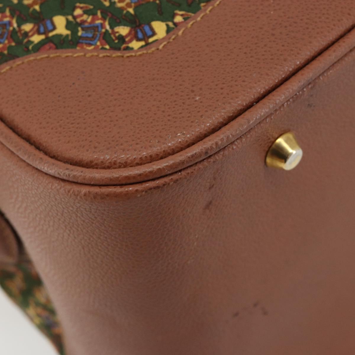 Salvatore Ferragamo Shoulder Bag Canvas Green Gold Auth BA13340A