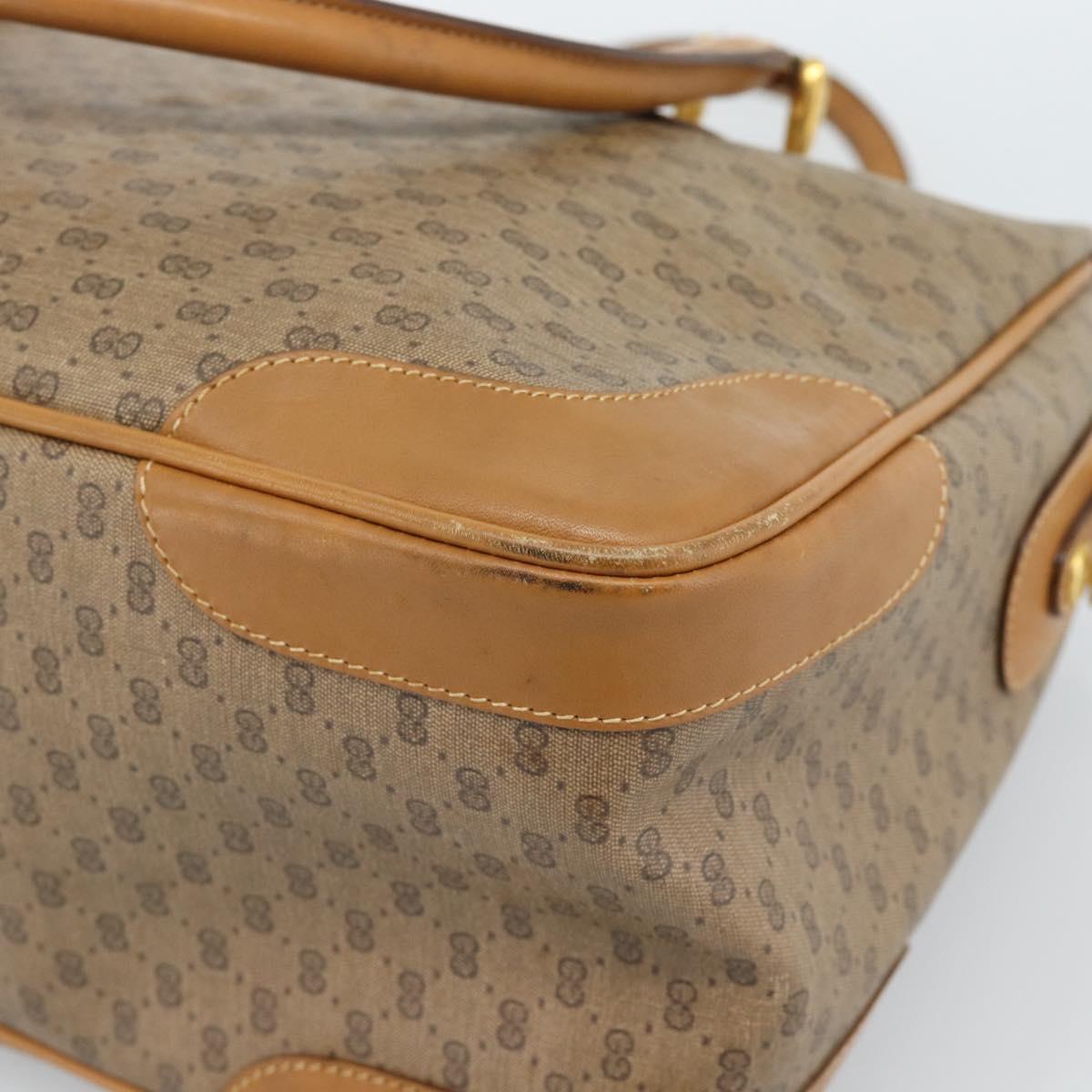 GUCCI Micro GG Supreme Hand Bag PVC 2way Beige Gold 002 104 0033 Auth BA13341
