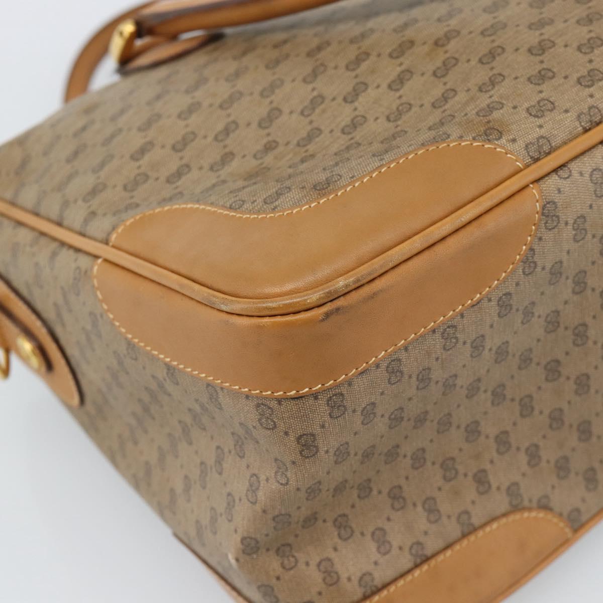 GUCCI Micro GG Supreme Hand Bag PVC 2way Beige Gold 002 104 0033 Auth BA13341